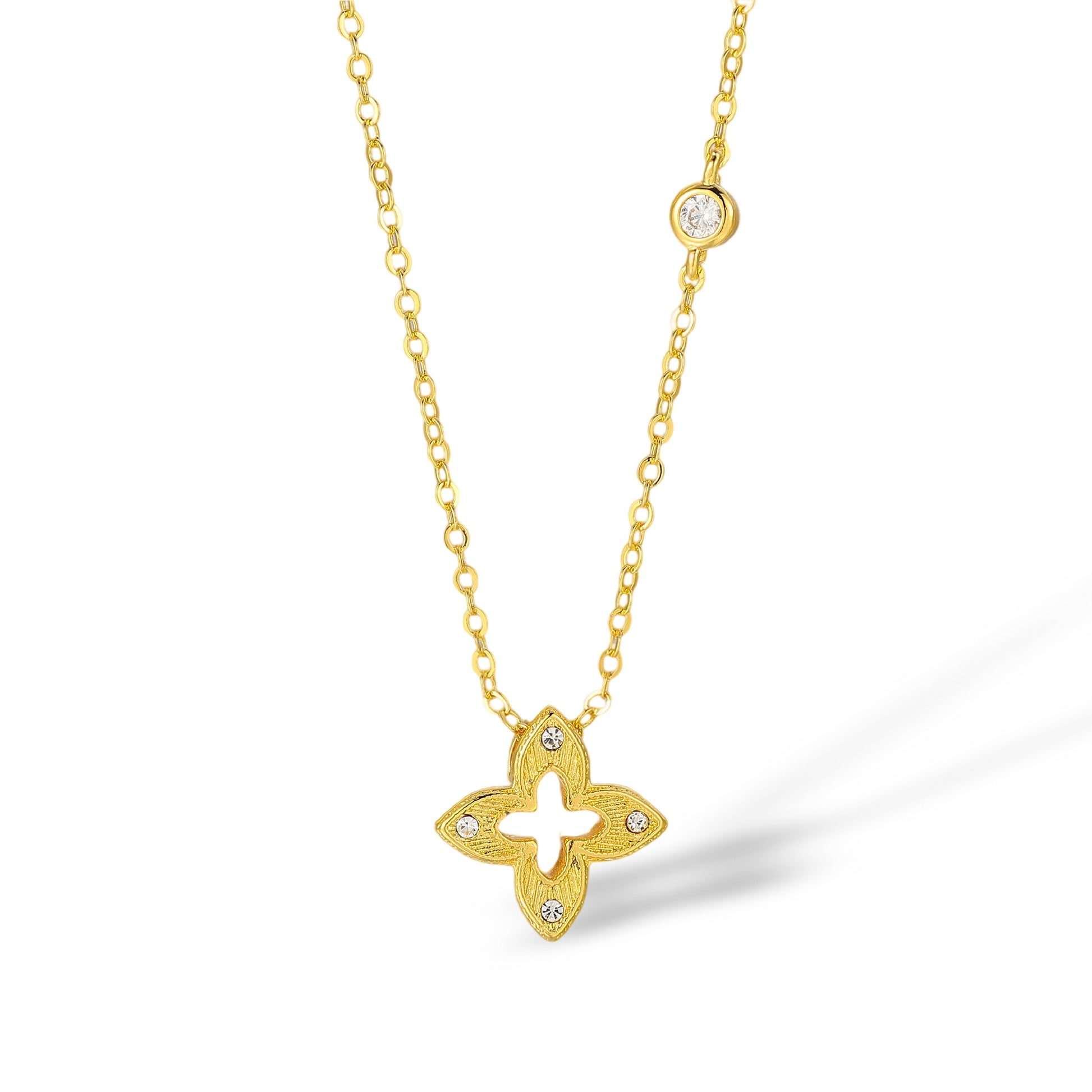 Anneliese 14K Gold Trèfle Necklace