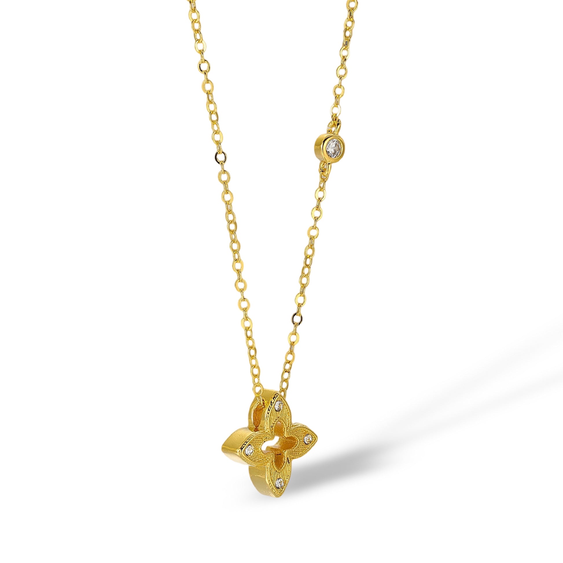 Anneliese 14K Gold Trèfle Necklace