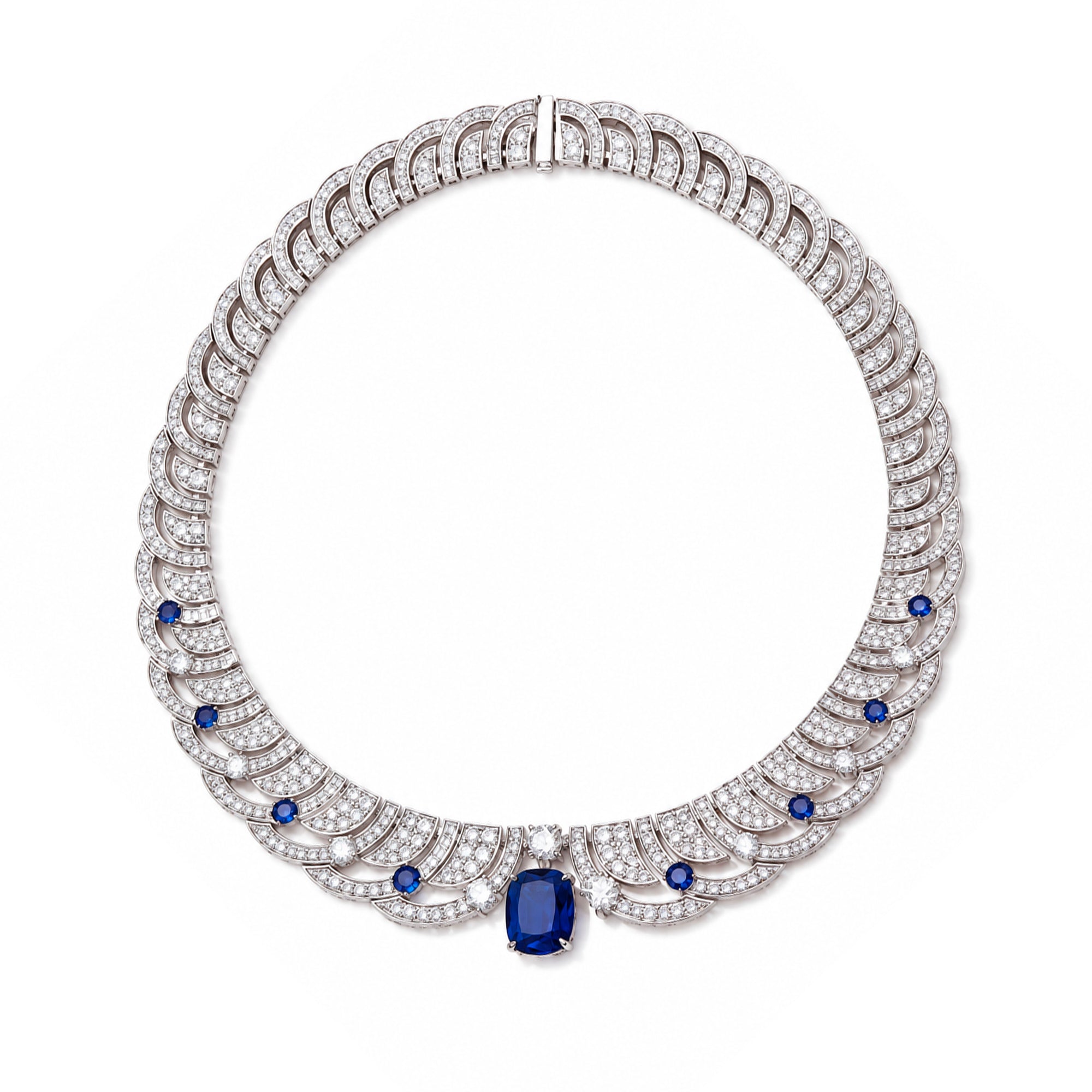 Annelin Nave Blue Laurel Leaf Necklace