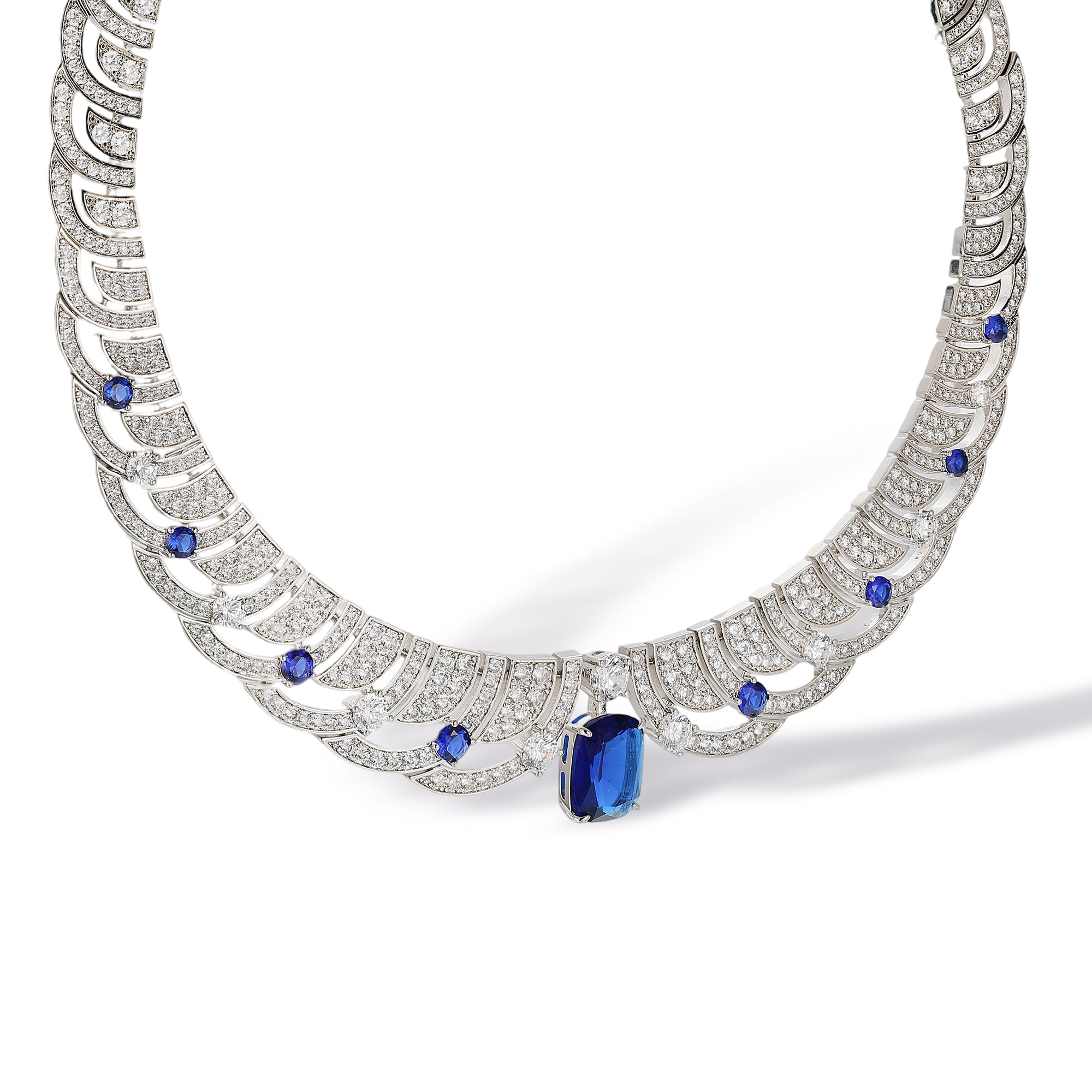 Annelin Nave Blue Laurel Leaf Necklace
