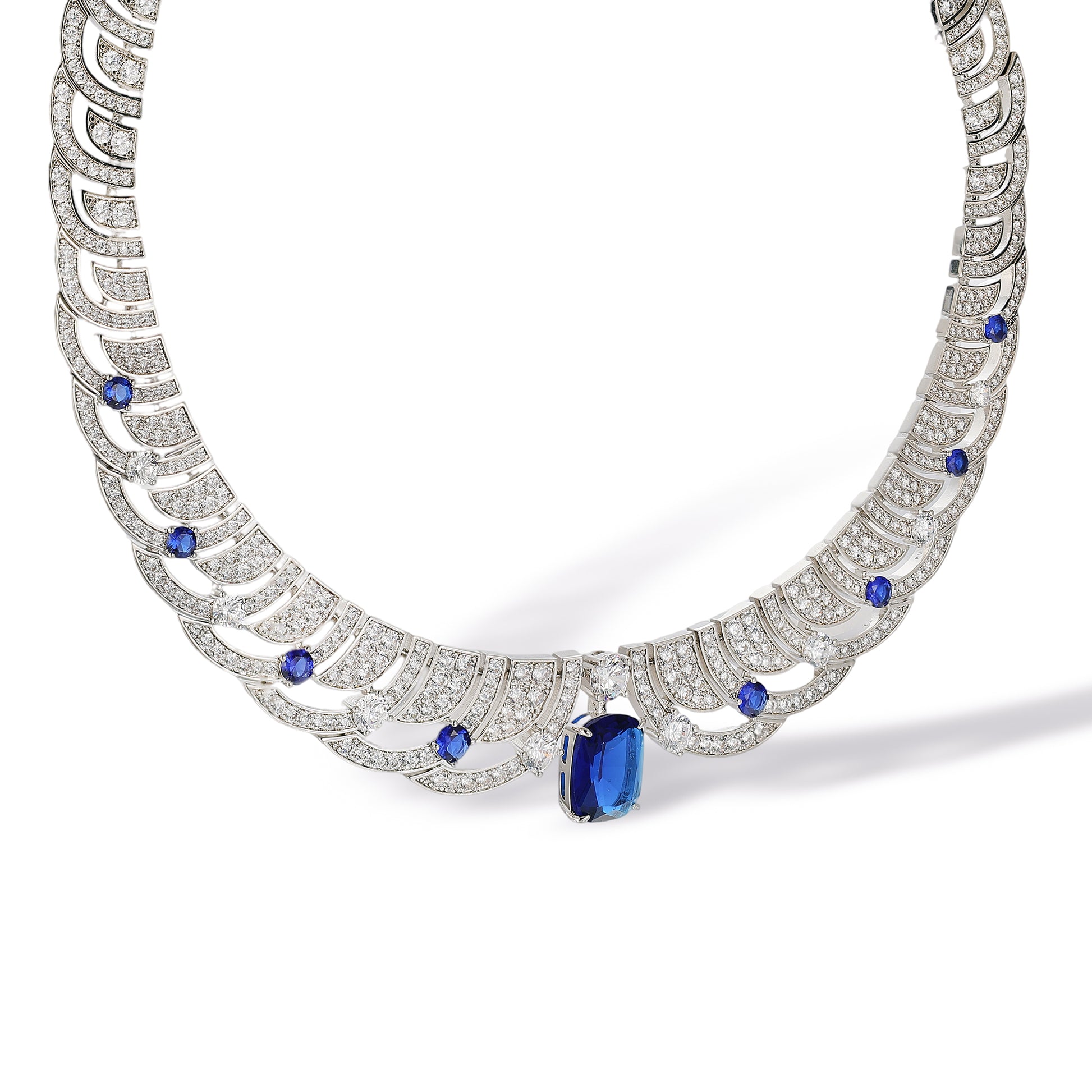 Annelin Nave Blue Laurel Leaf Necklace