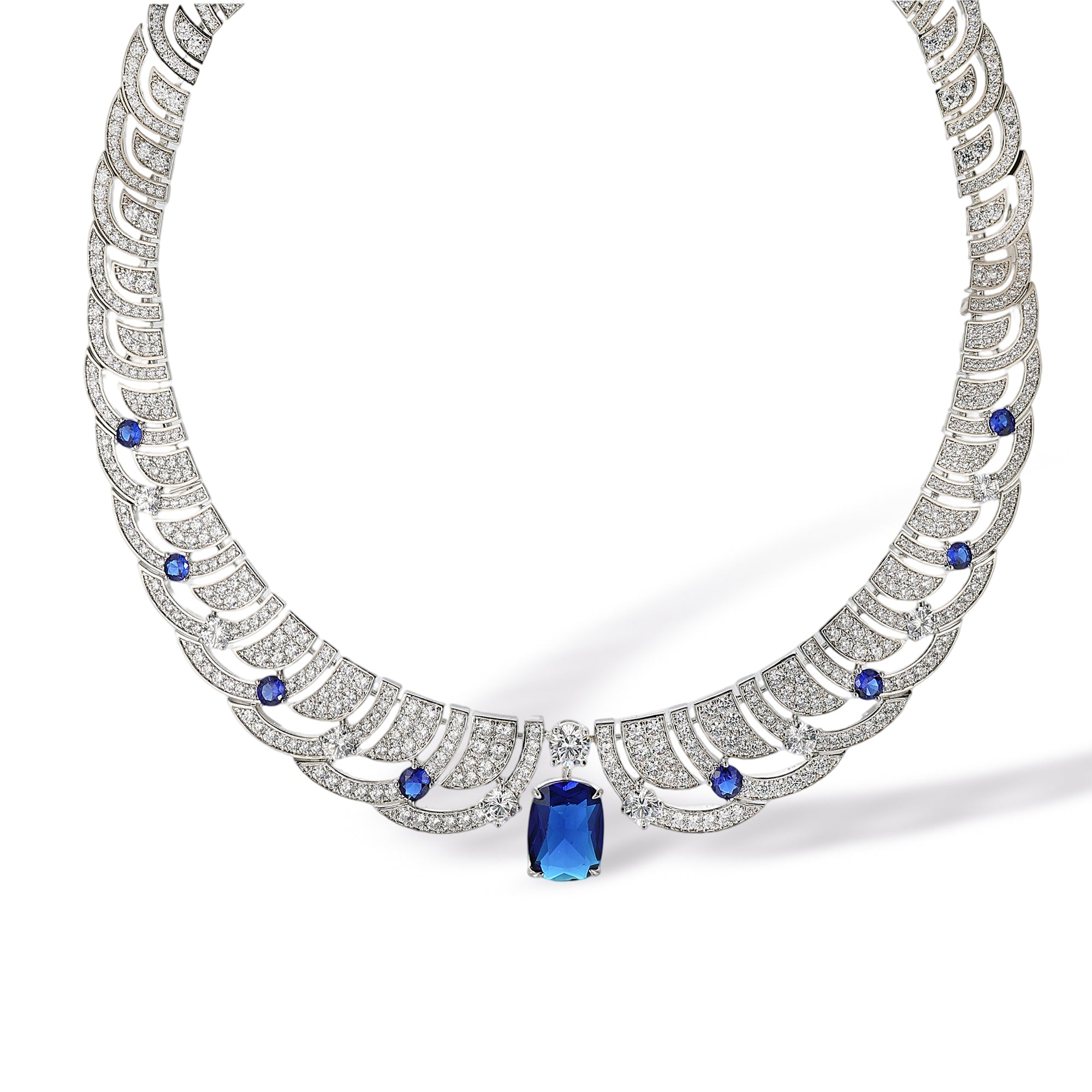 Annelin Nave Blue Laurel Leaf Necklace