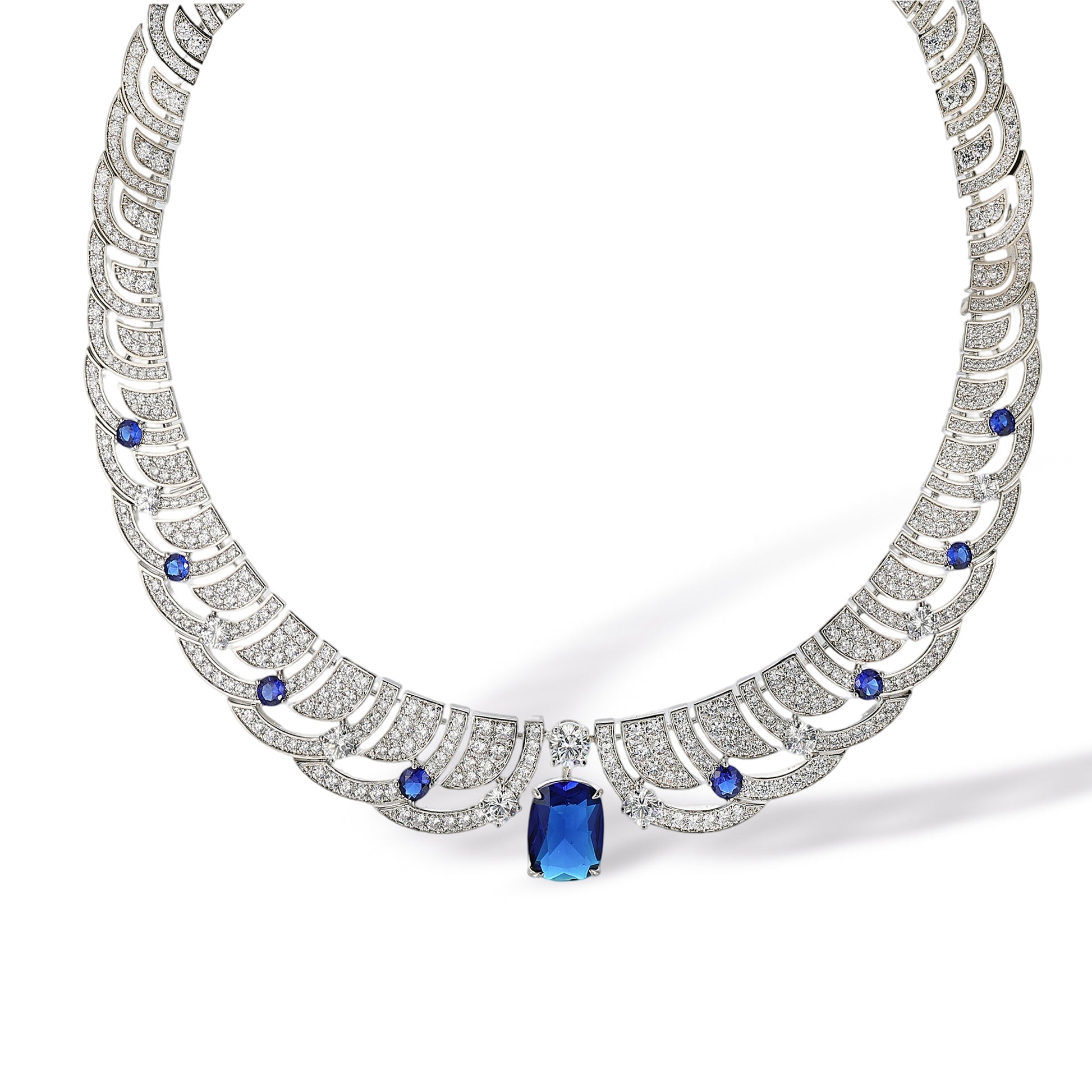 Annelin Nave Blue Laurel Leaf Necklace