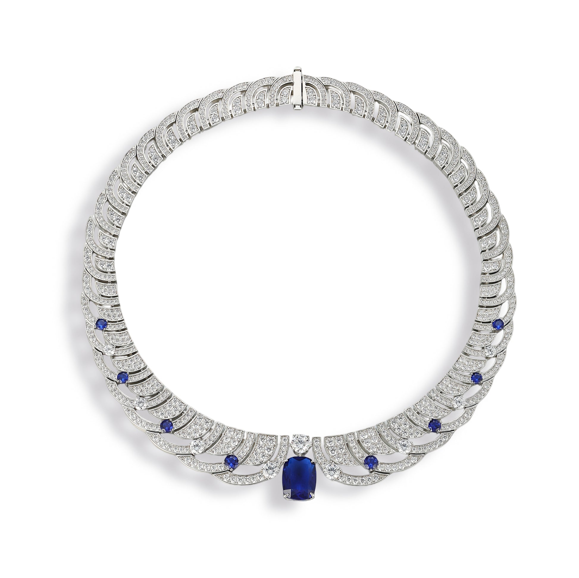 Annelin Nave Blue Laurel Leaf Necklace