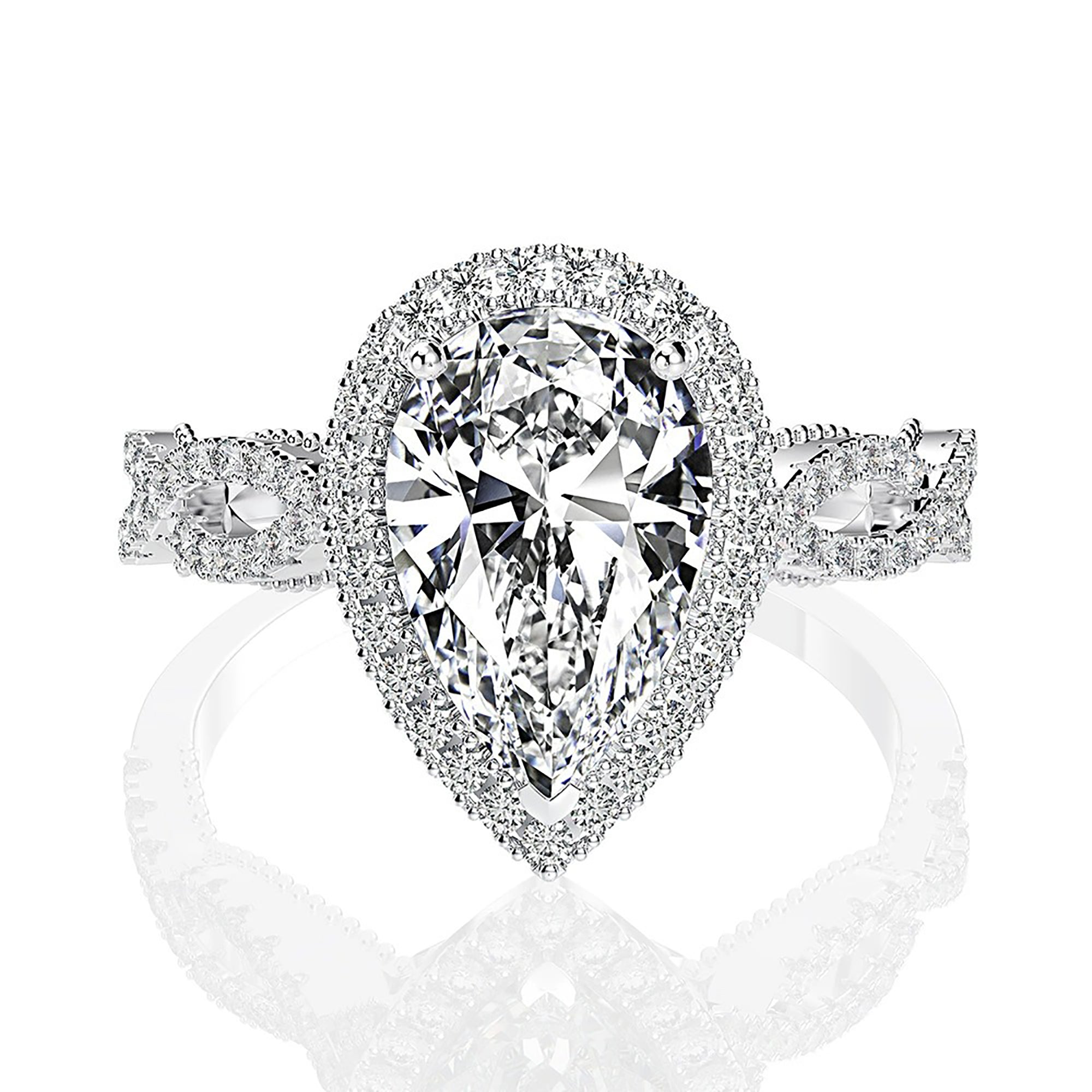Answindis White Teardrop Ring