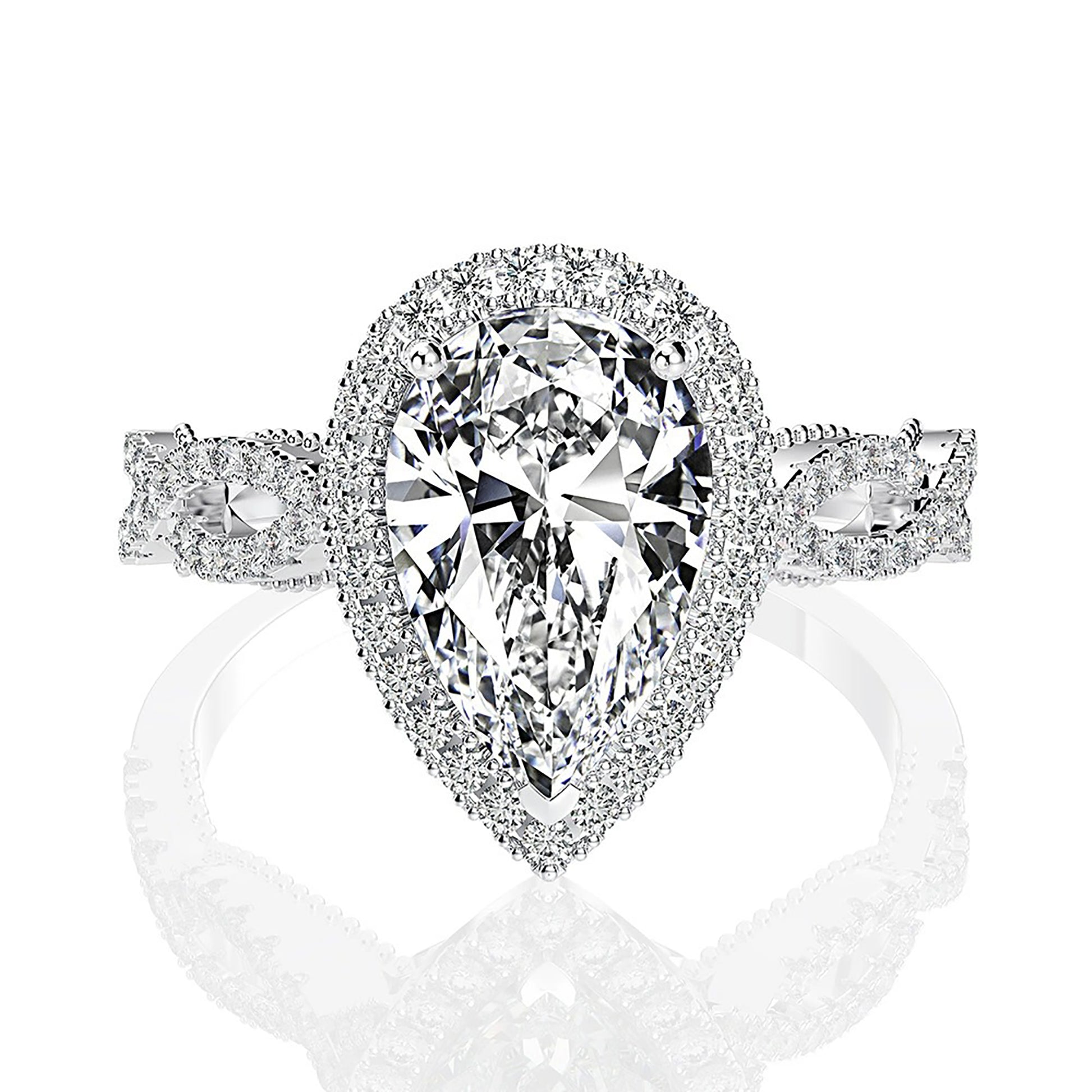 Answindis White Teardrop Ring