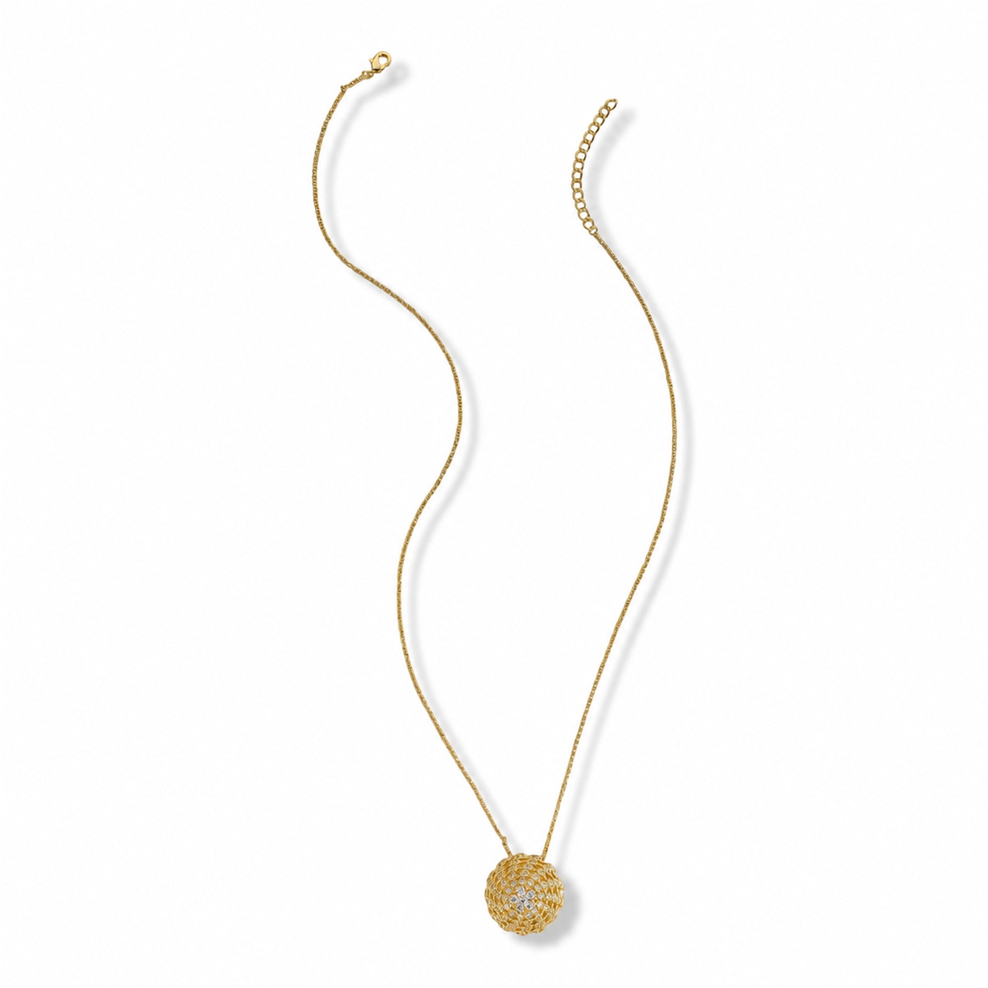Antonia 14K Gold Floral Honeycomb Spherical Necklace