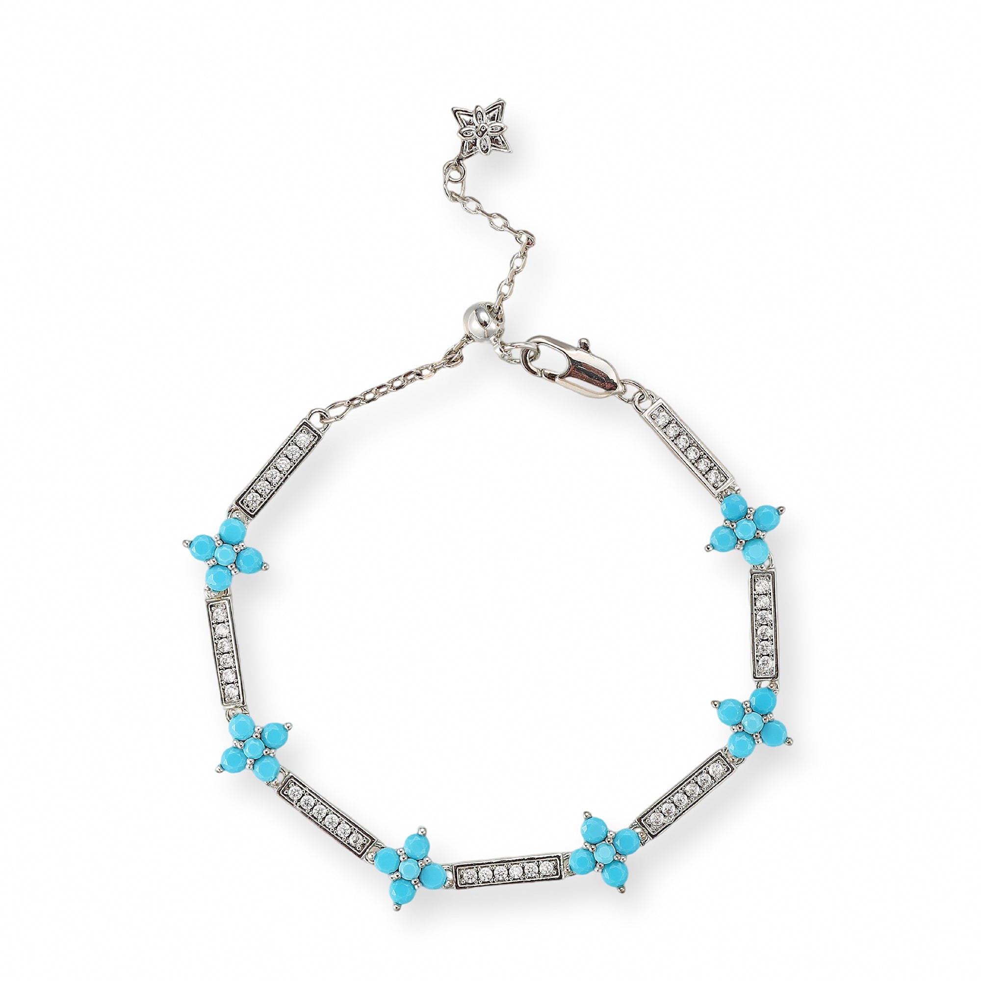 Anysia Turquoise Floral Bracelet