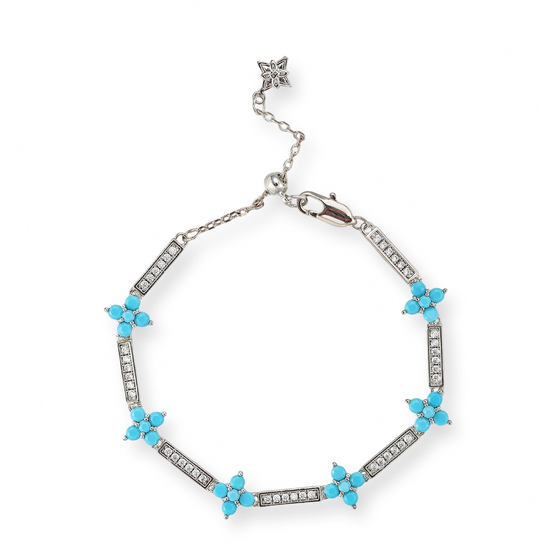 Anysia Turquoise Floral Bracelet