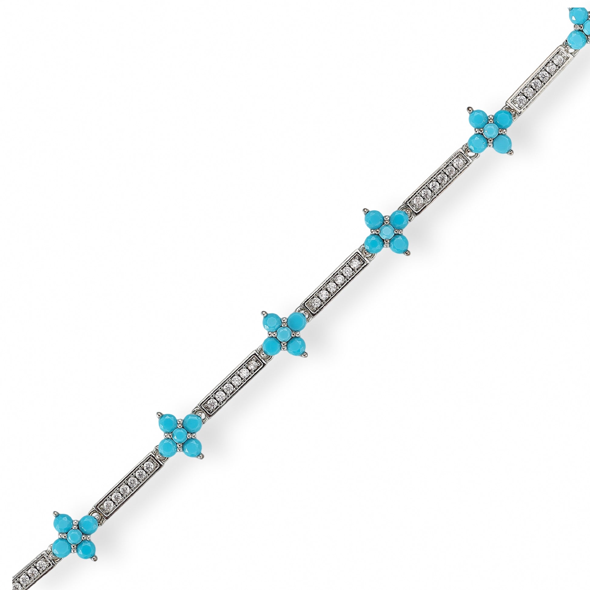 Anysia Turquoise Floral Bracelet