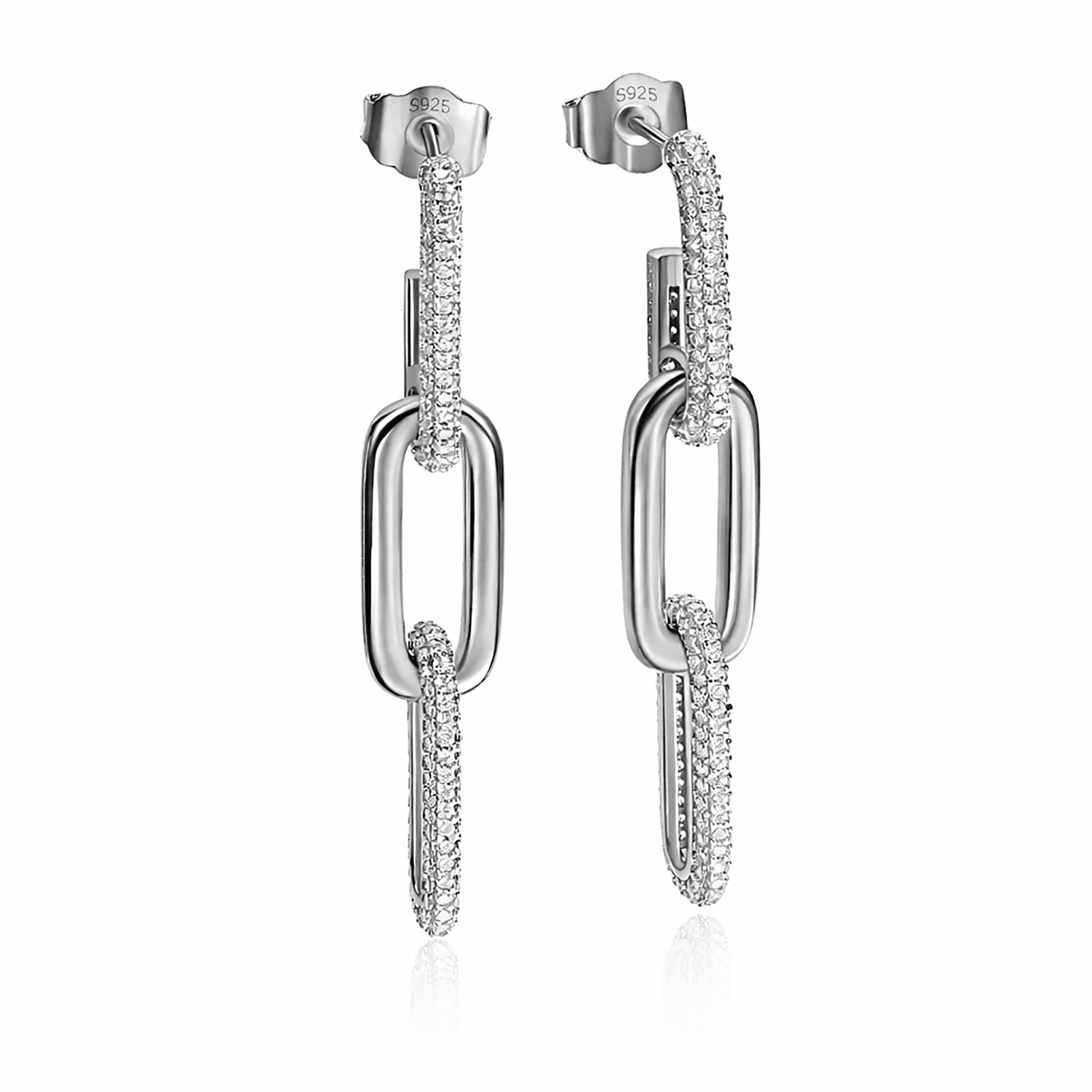 Apolline White Parperclip Link Moissanite Earrings