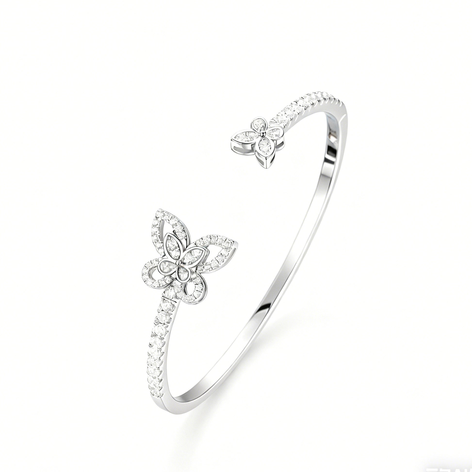 Apollo White Butterfly Bangle