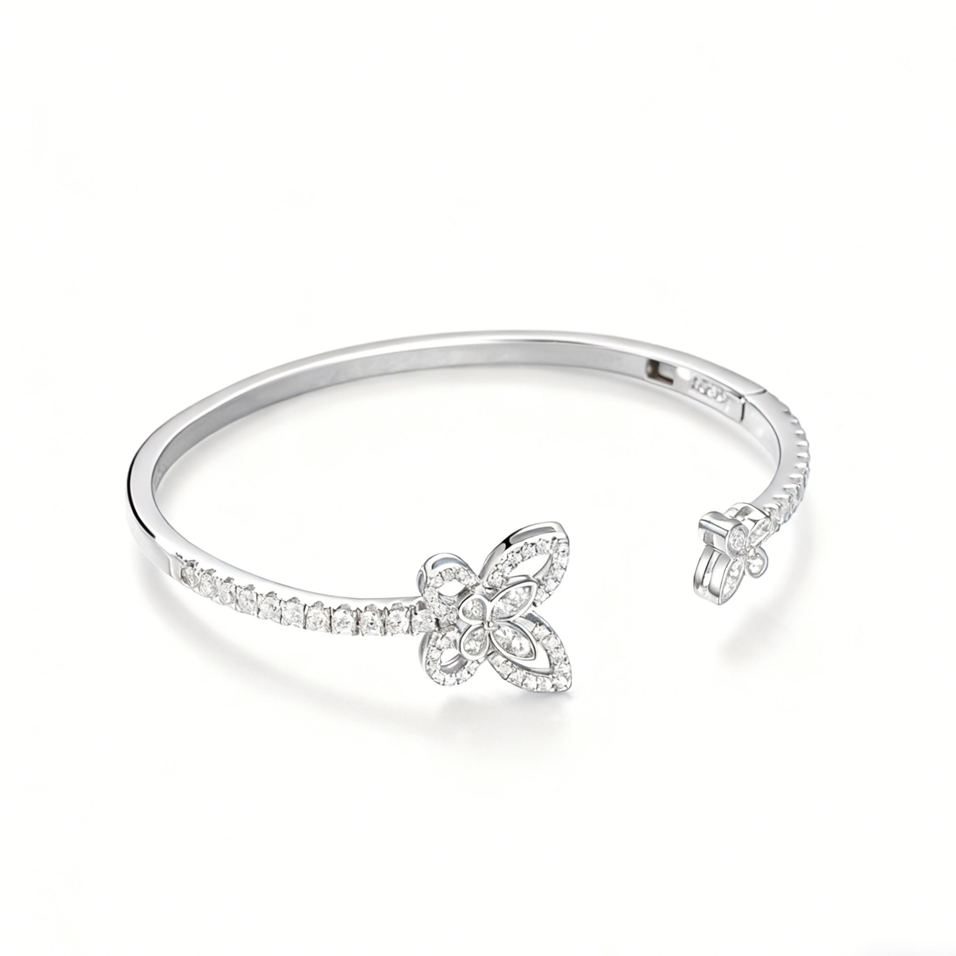 Apollo White Butterfly Bangle