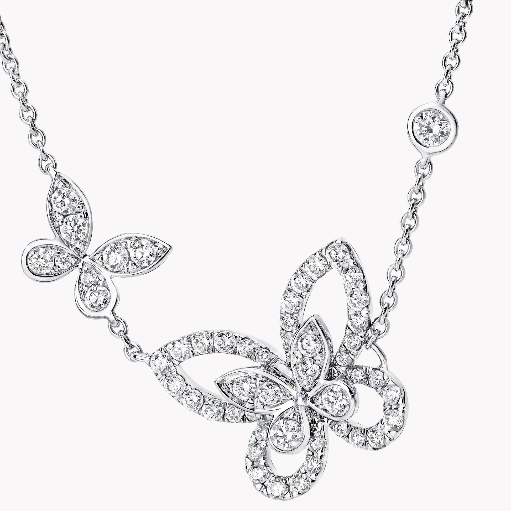 Apollo White Duble Butterfly Necklace