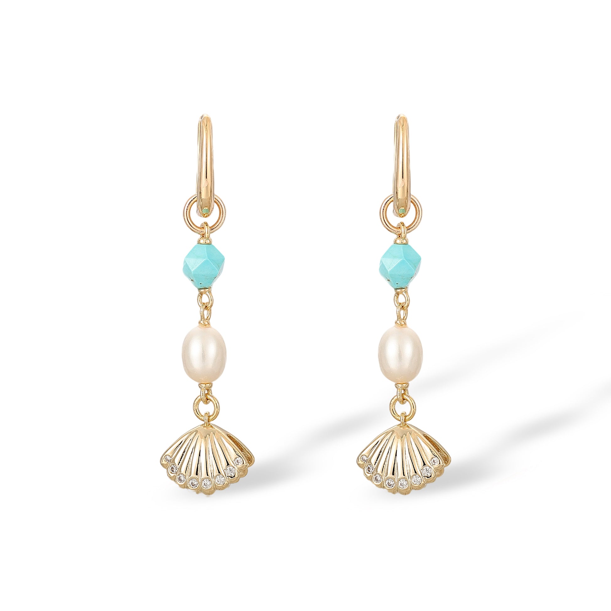 Araminte Turquoise Pearl Shell Earrings