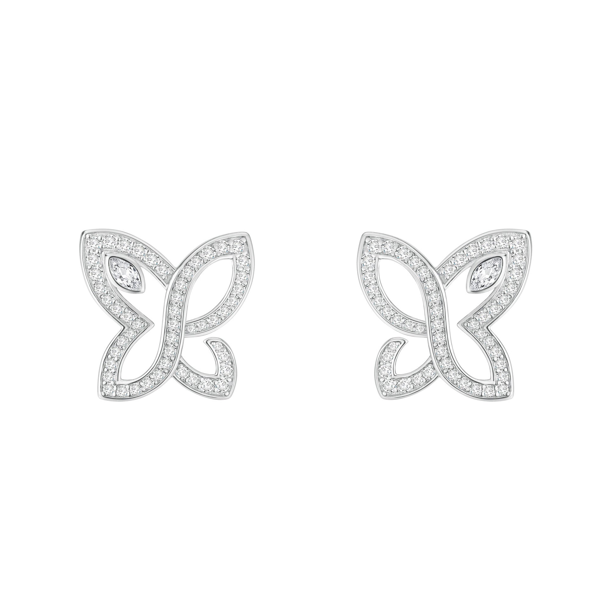Argenté White Butterfly Stud Earrings