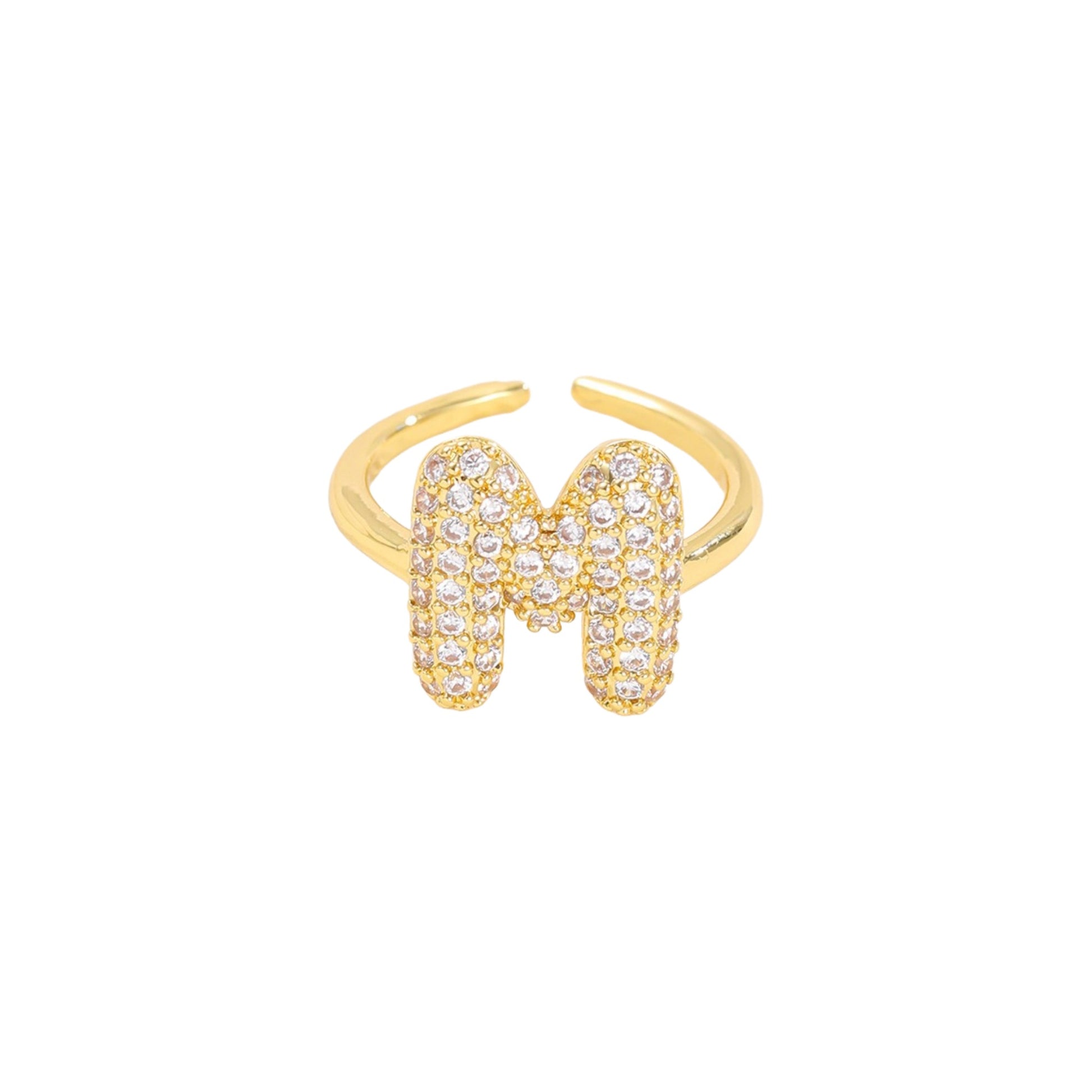 Ariane 14K Yellow Gold Initial Letter Open Ring