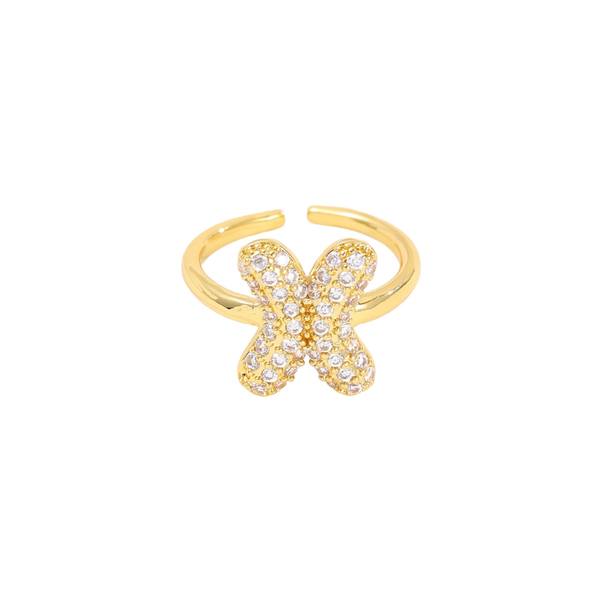 Ariane 14K Yellow Gold Initial Letter Open Ring