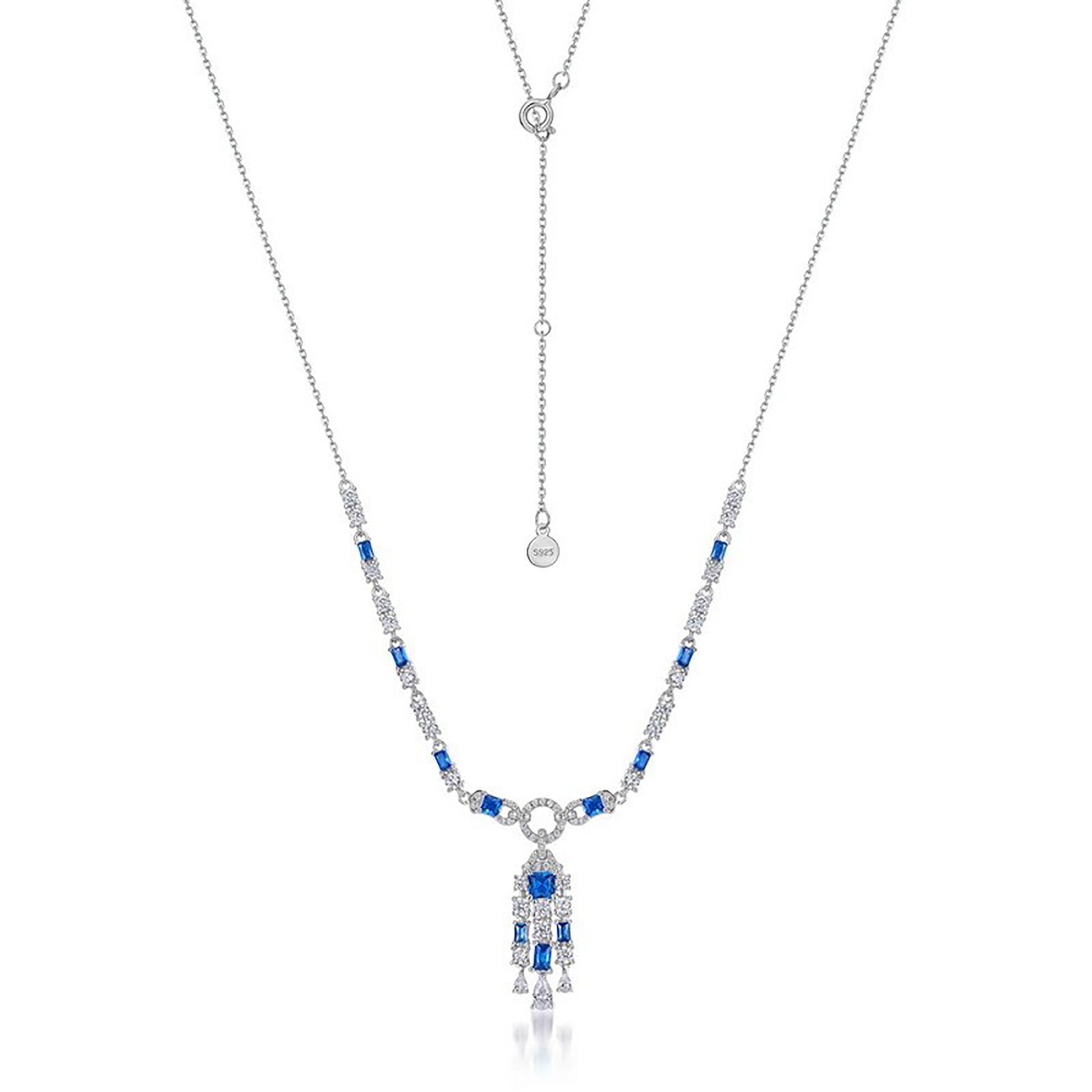 Artémis Navy Blue Tassel Necklace
