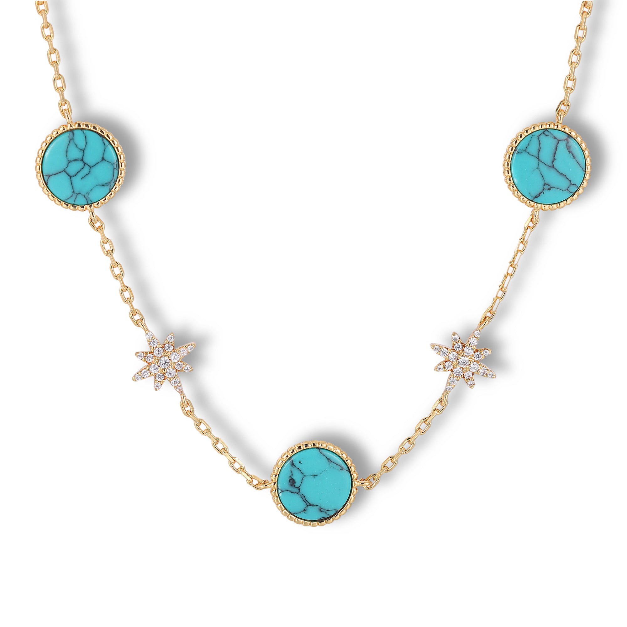 Azalaïs Lake Blue Starburst Necklace
