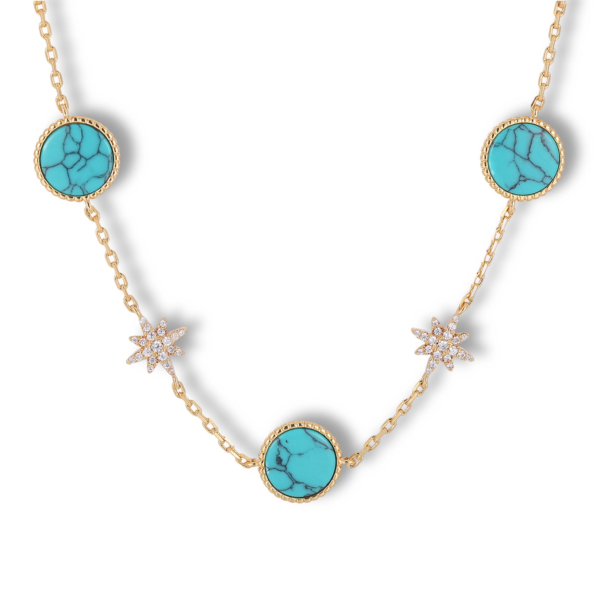 Azalaïs Lake Blue Starburst Necklace