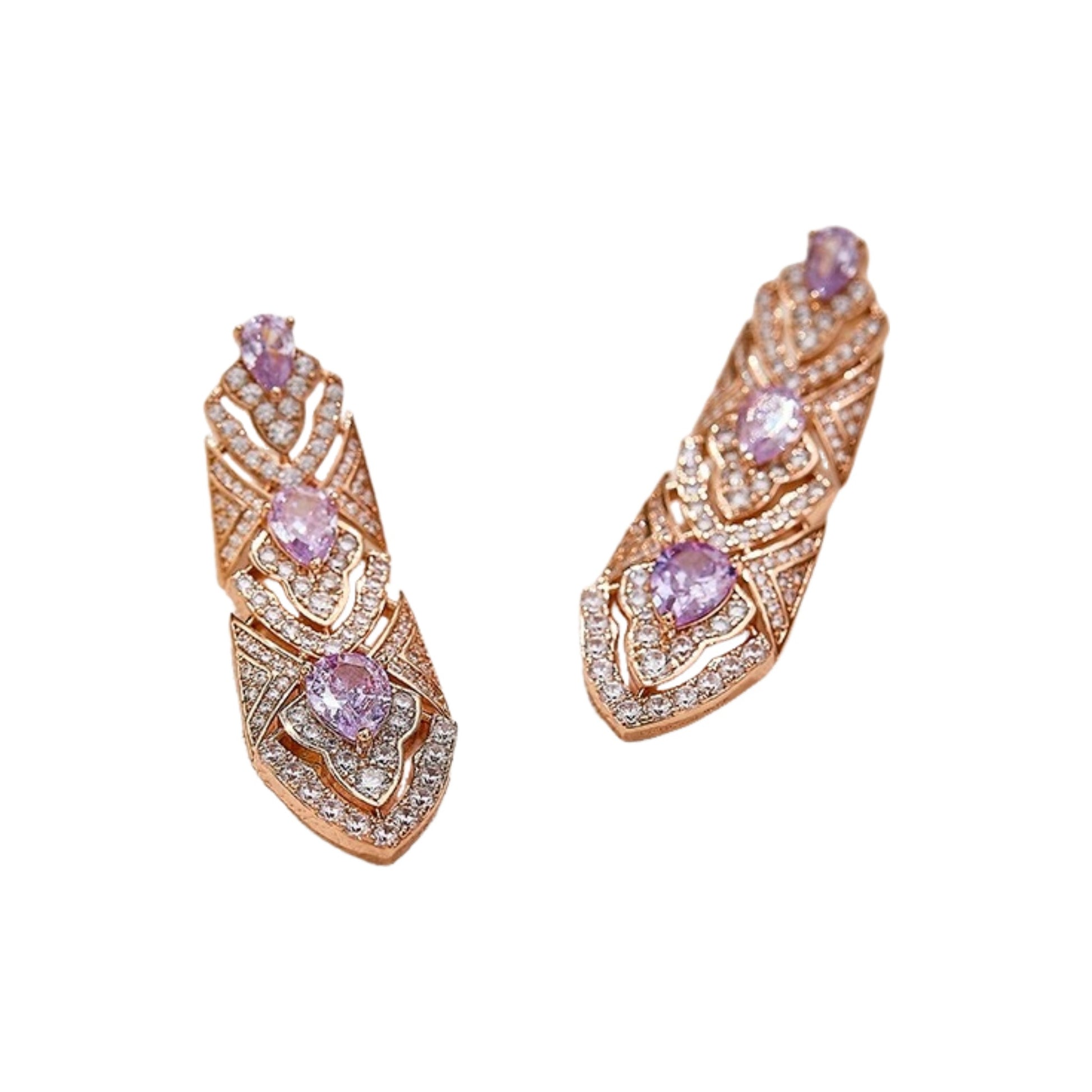 Baldhild 18K Champagne Gold Teardrop Drop Earrings