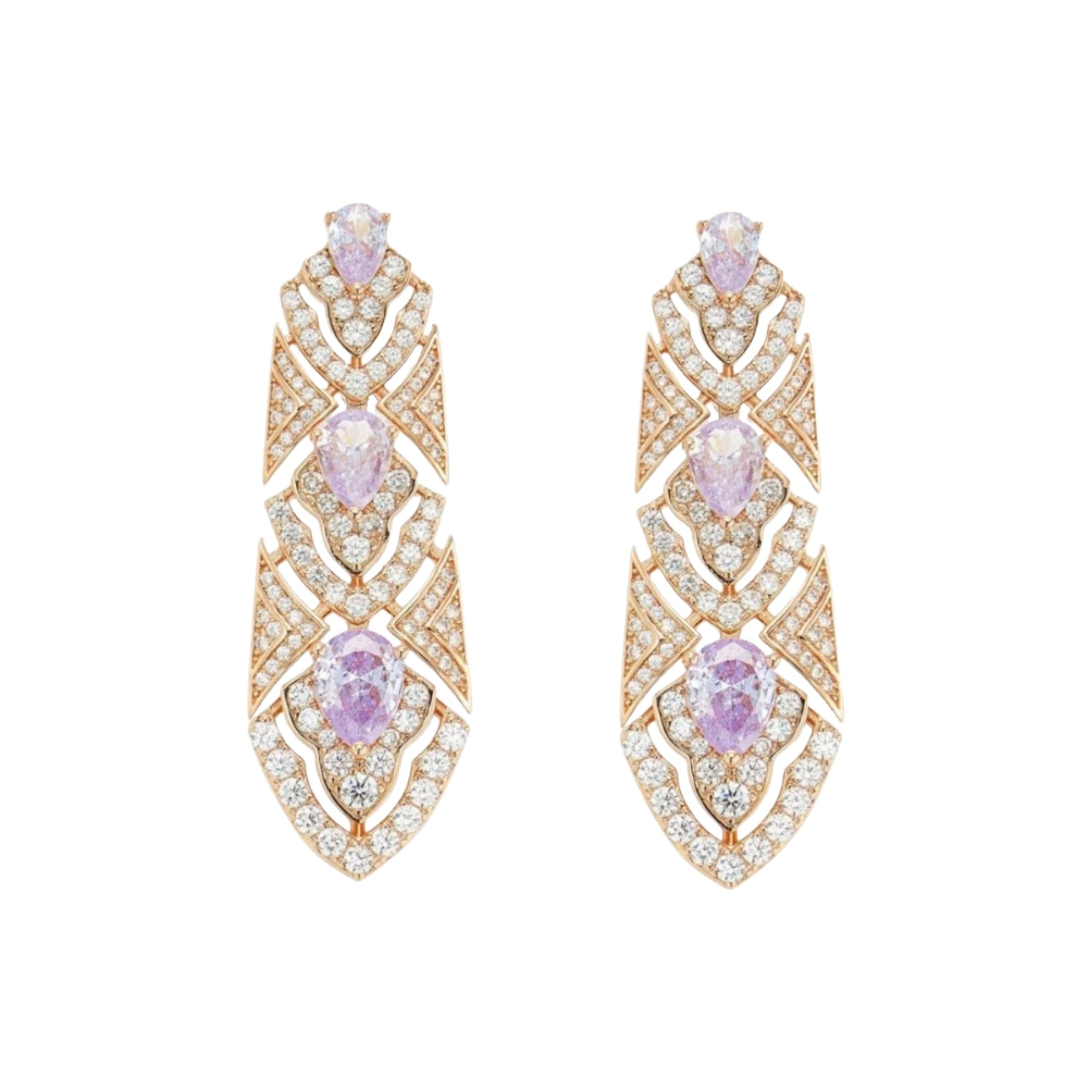Baldhild 18K Champagne Gold Teardrop Drop Earrings