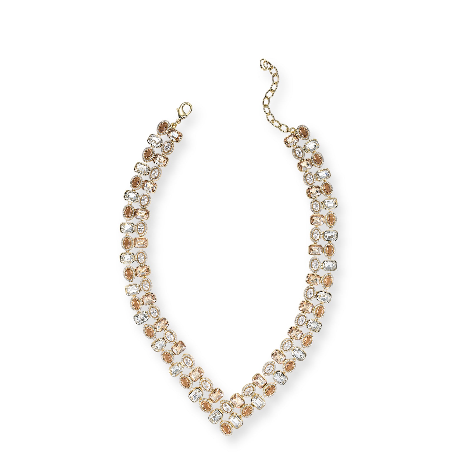 Béatris 14K Gold Rectangular Oval Necklace