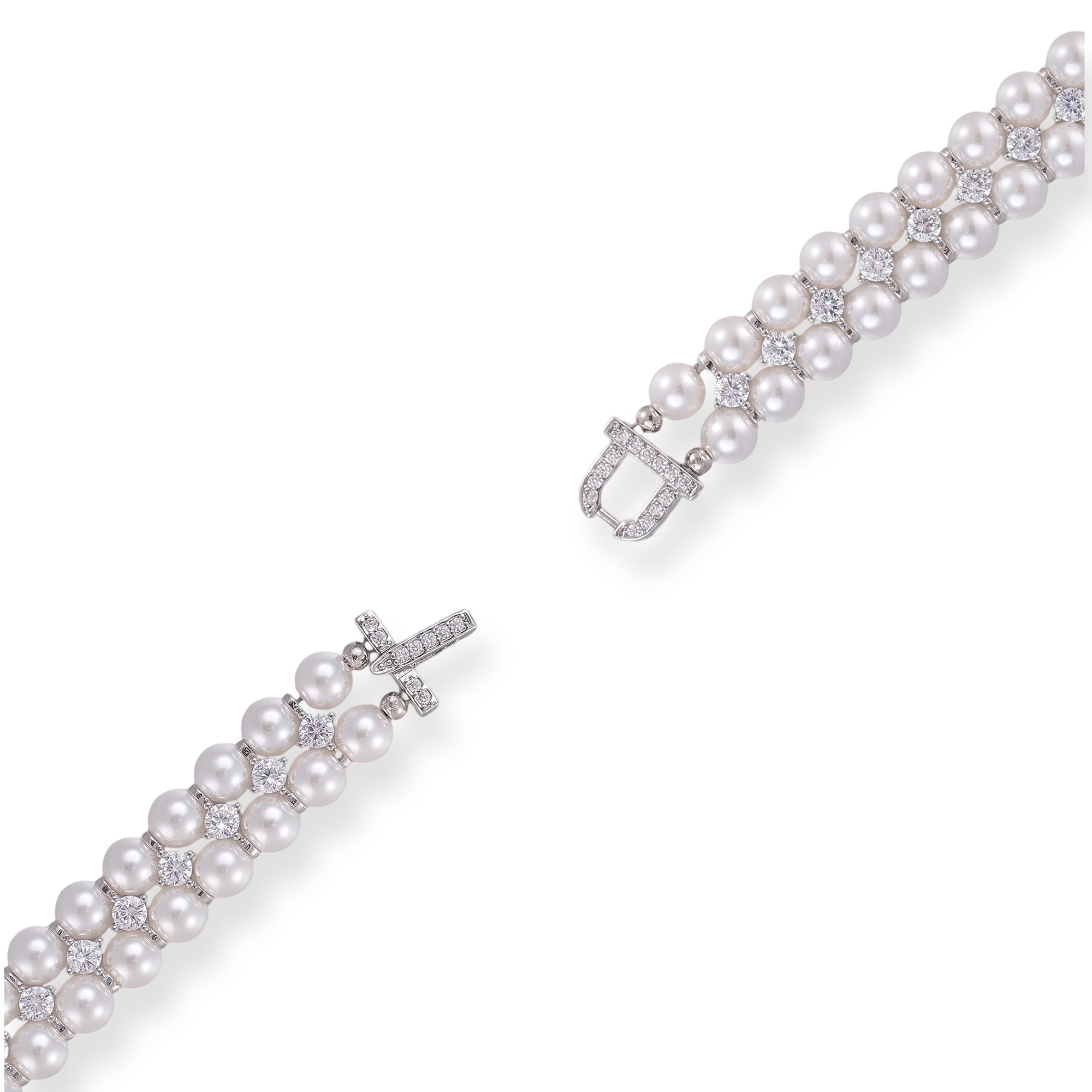 Beralind Silver Three Layer Pearl Bracelet