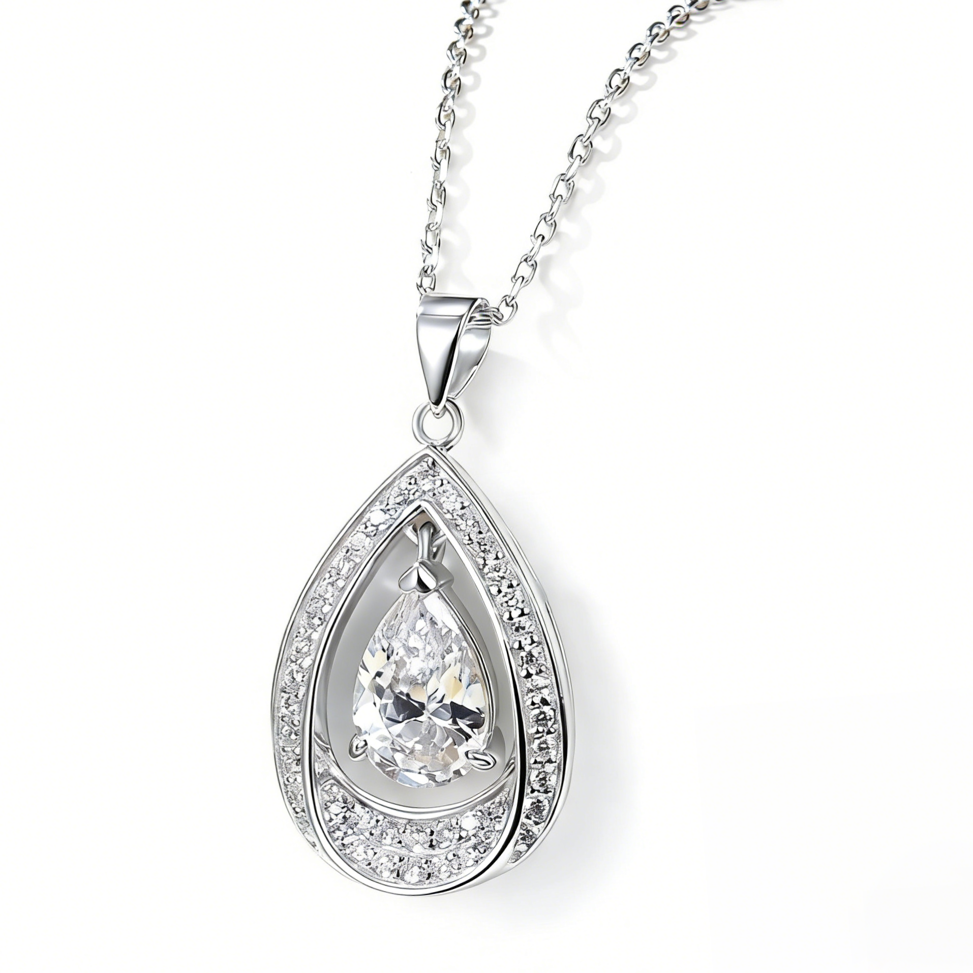 Bérangère White Teardrop Necklace