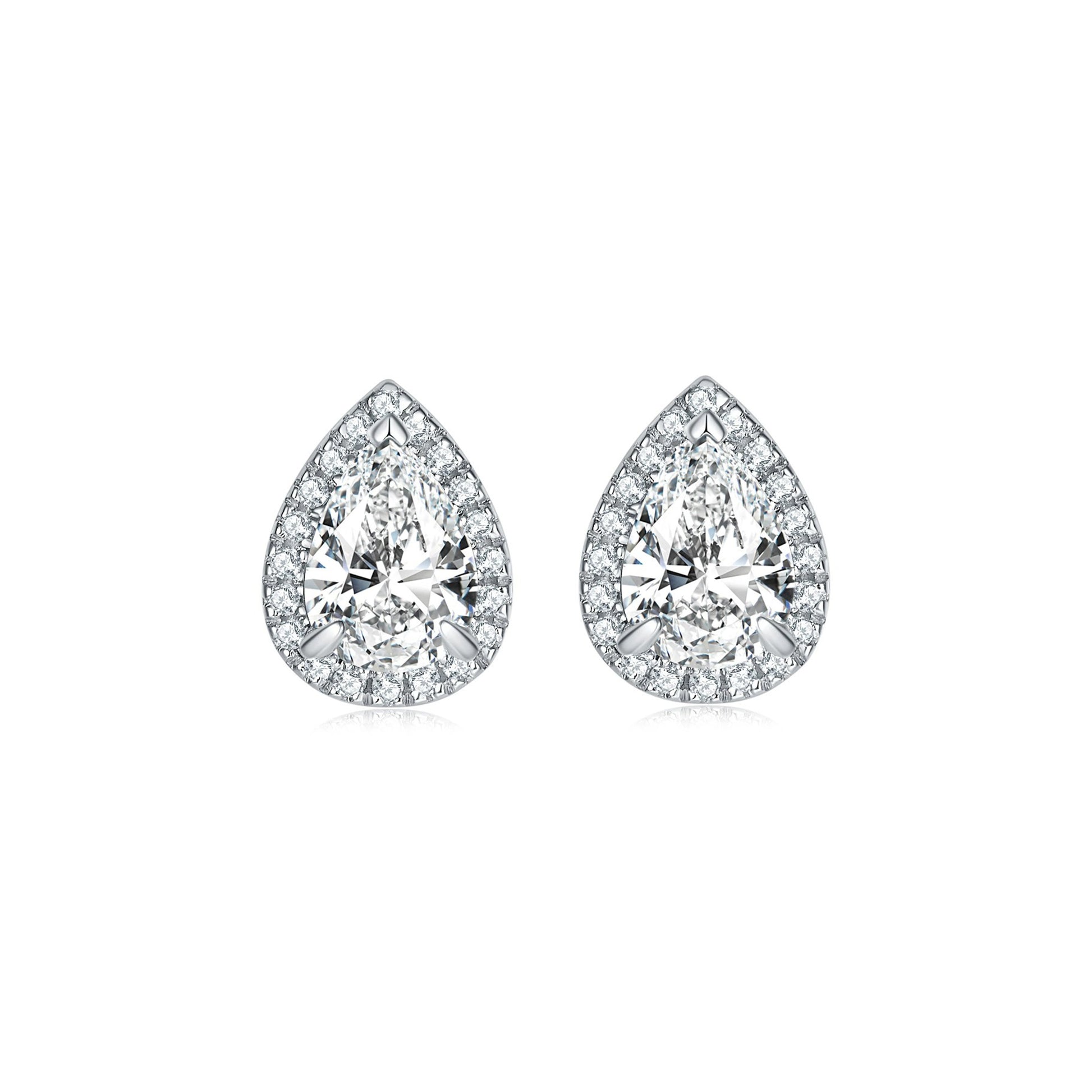 Bérangère White Teardrop Stud Earrings
