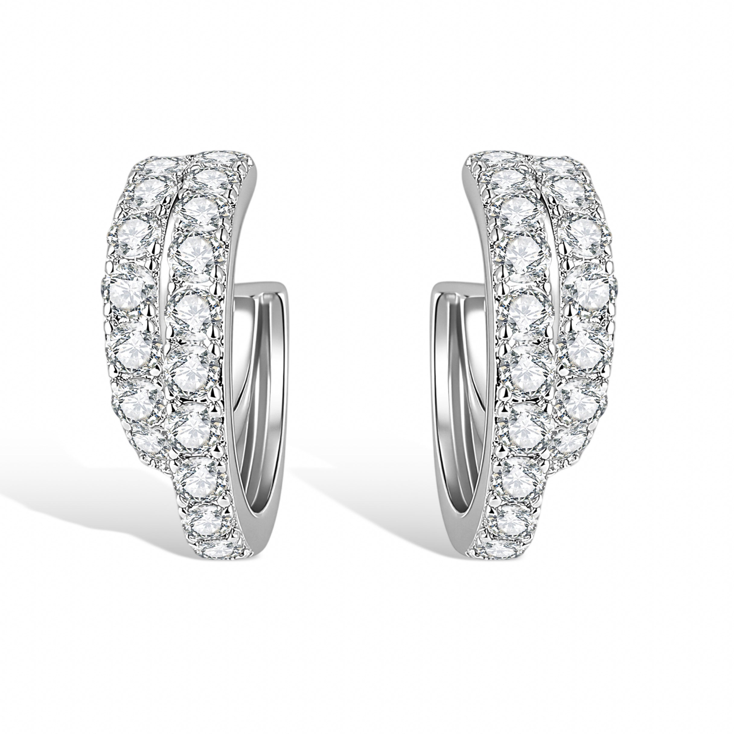 Bérénice White Half-crescent Earrings