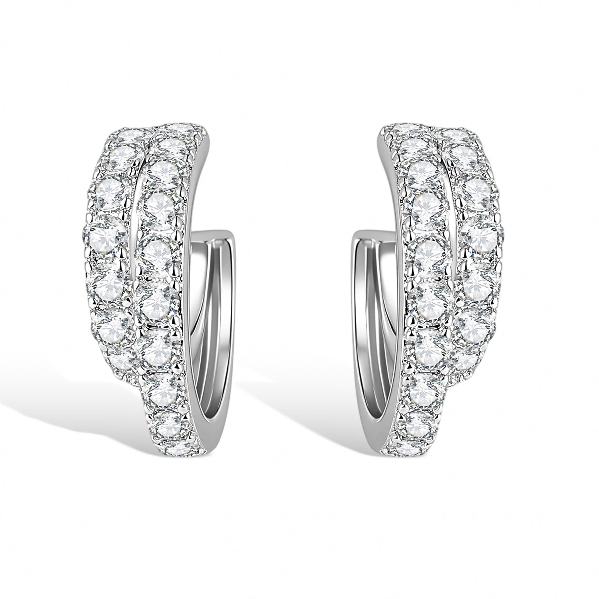 Bérénice White Half-crescent Earrings