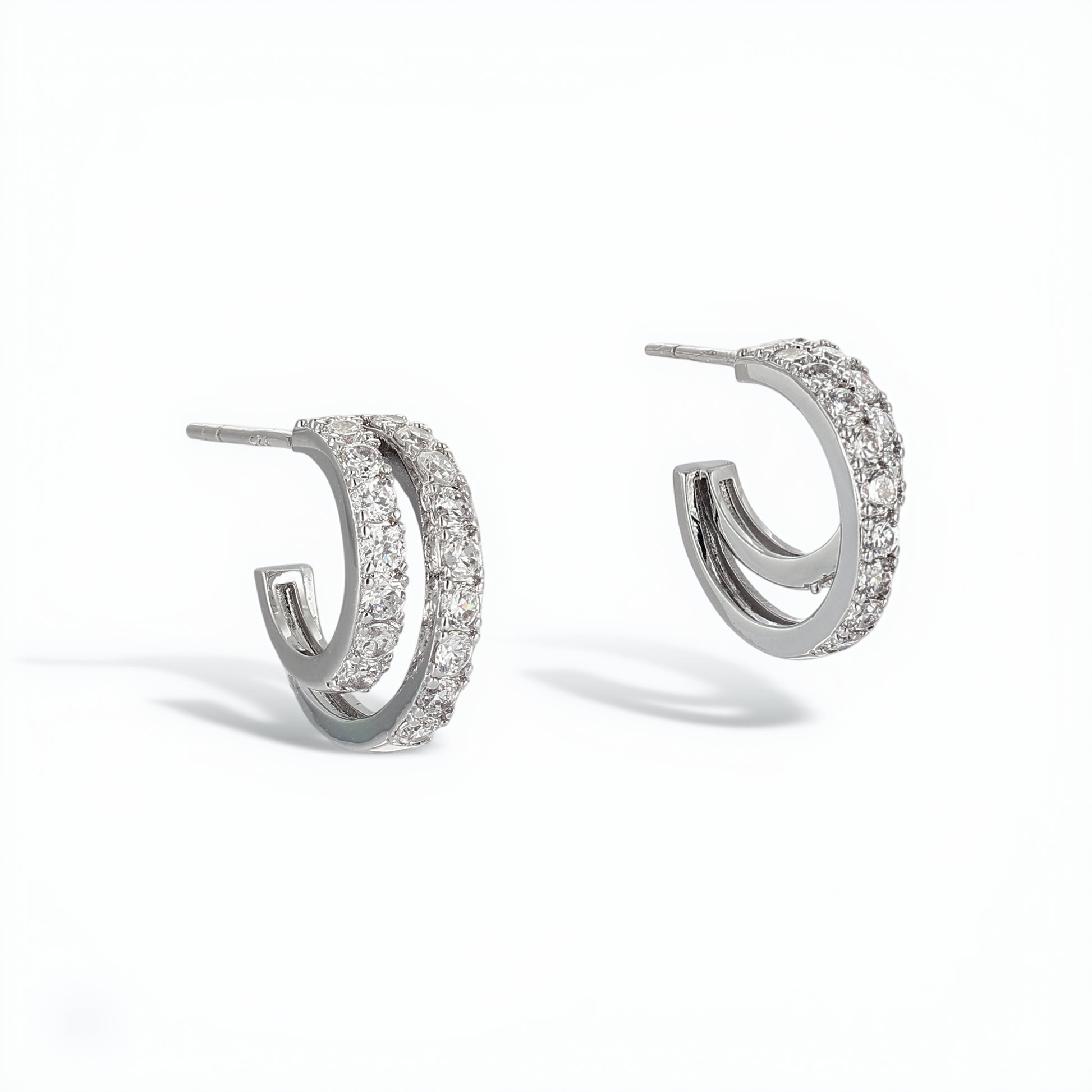 Bérénice White Half-crescent Earrings