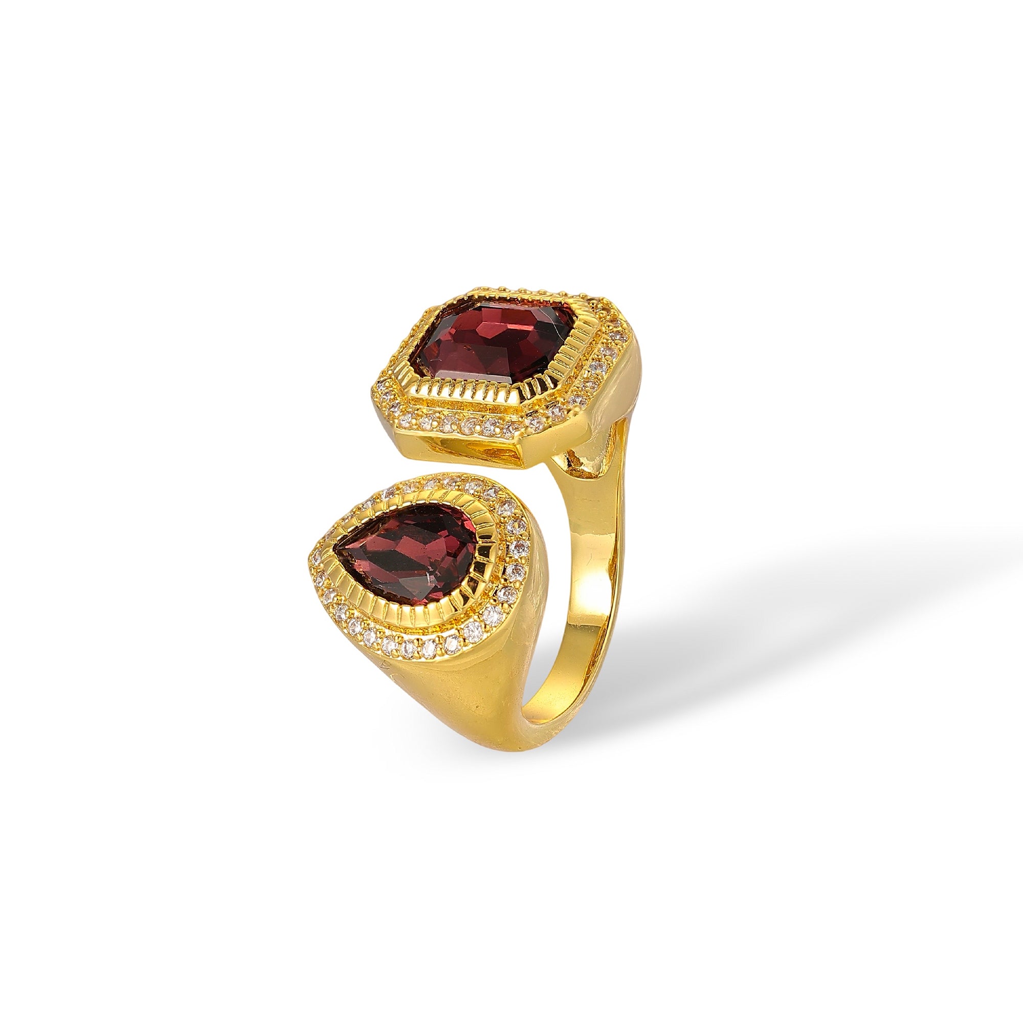 Bergunde 18K Gold Teardrop Octagon Open Ring