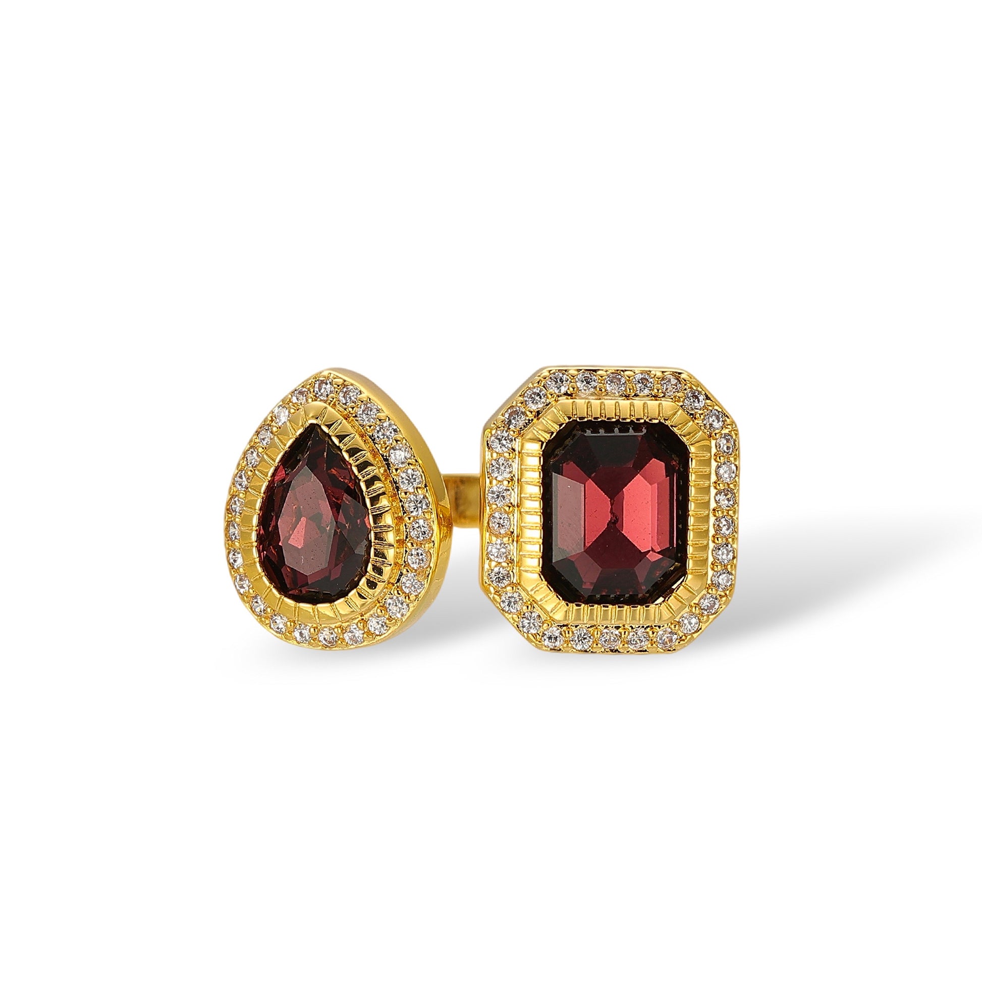 Bergunde 18K Gold Teardrop Octagon Open Ring