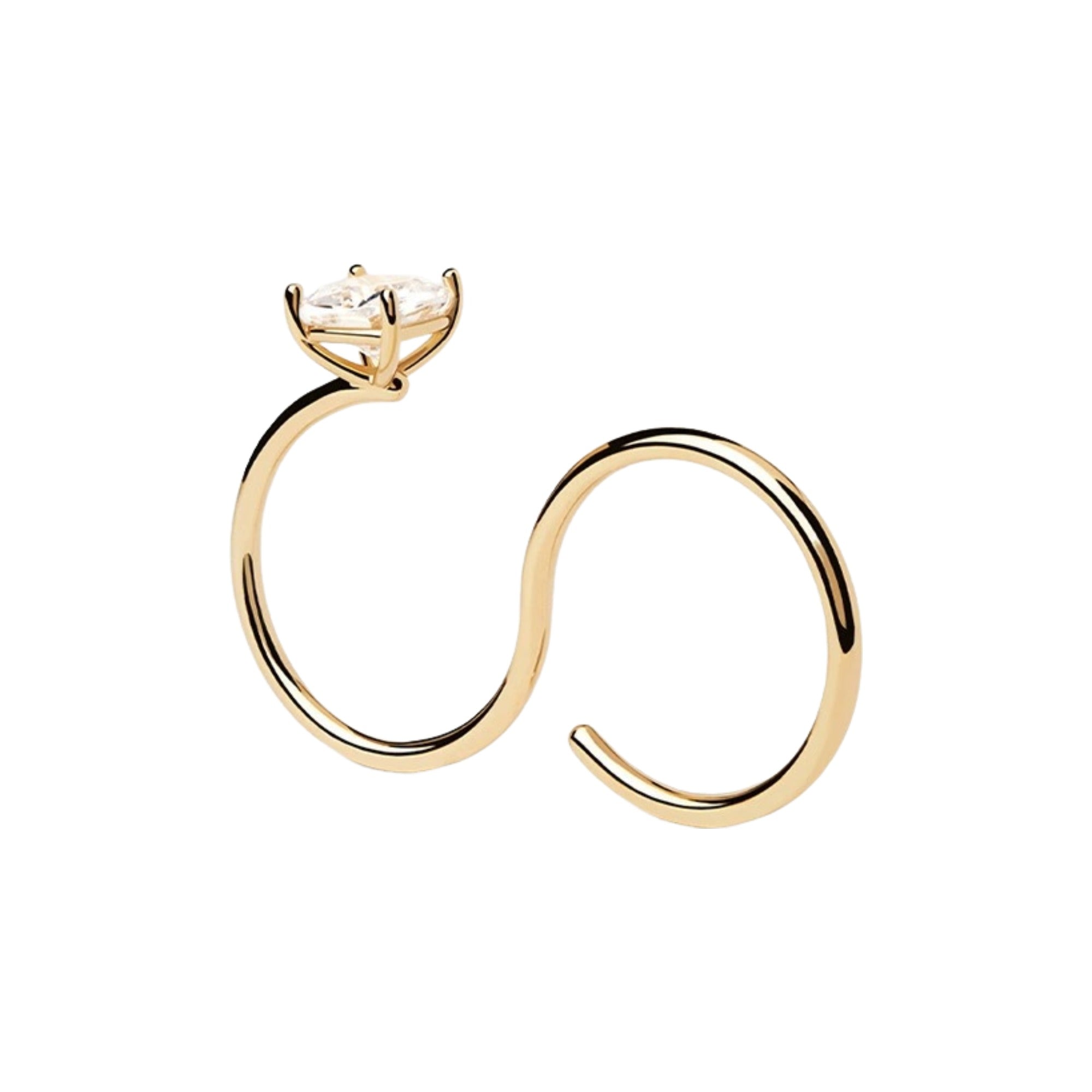 Bermina 18K Gold S-Shaped Round Open Ring
