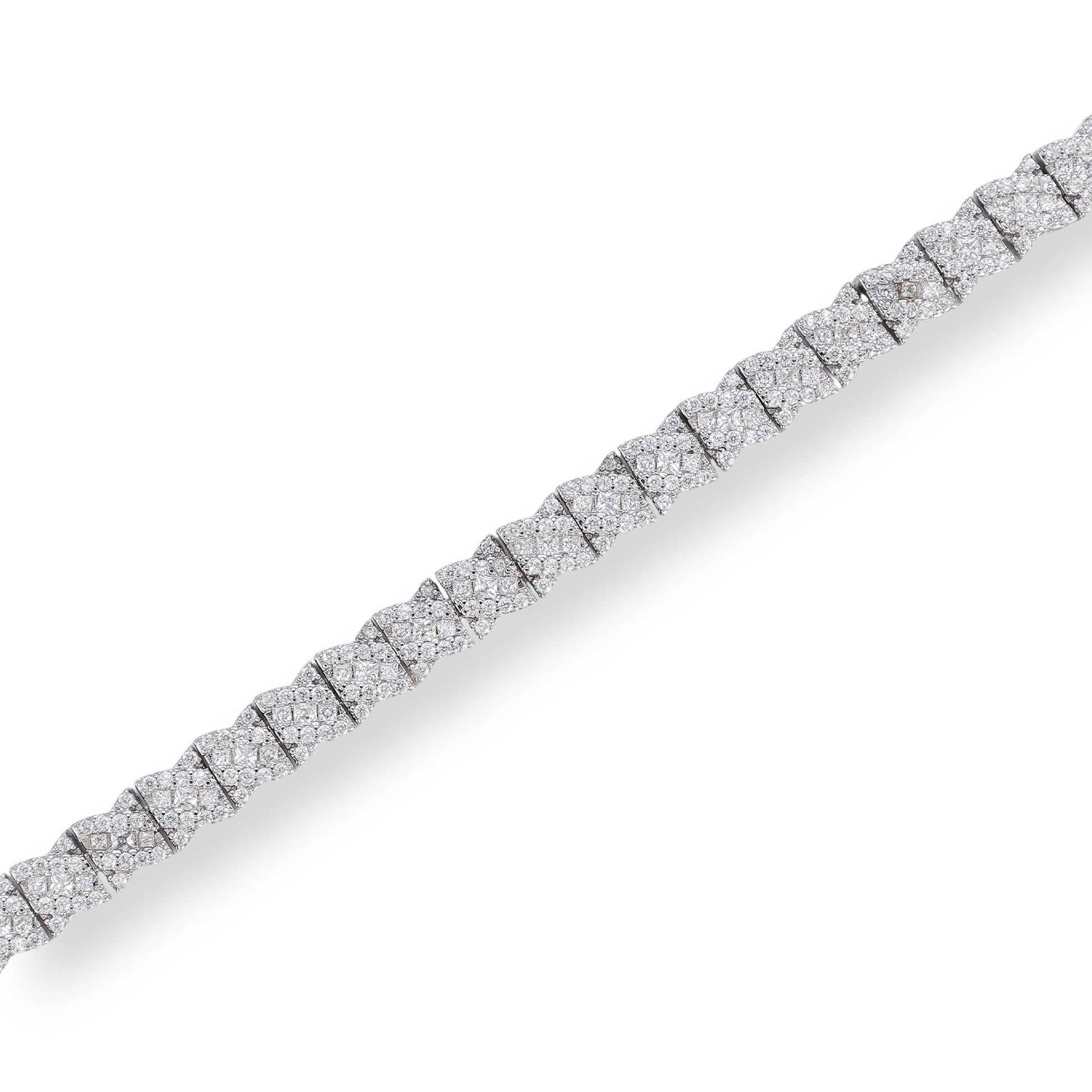 Bernhilde White Quilted Tennis Bracelet
