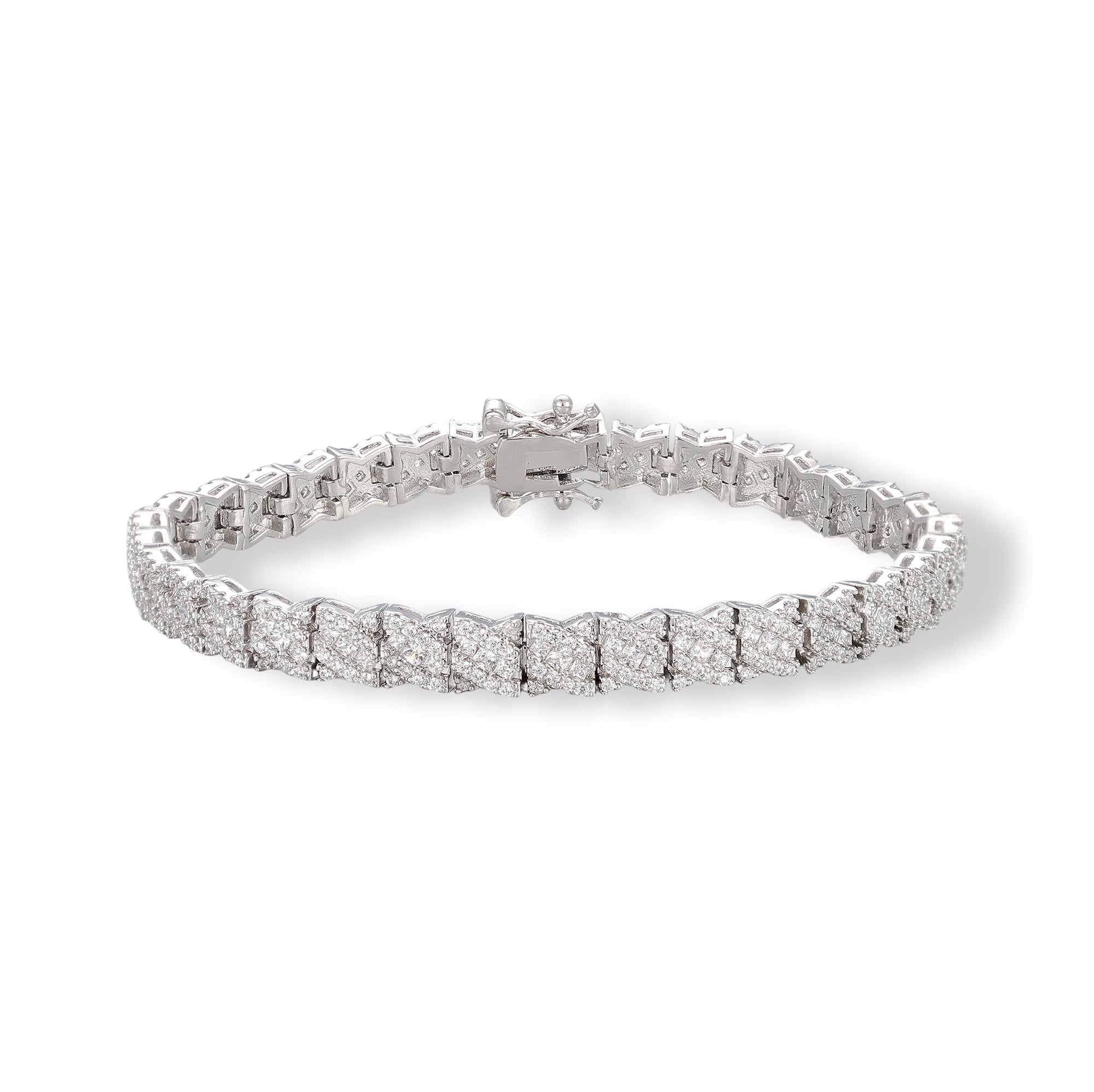 Bernhilde White Quilted Tennis Bracelet