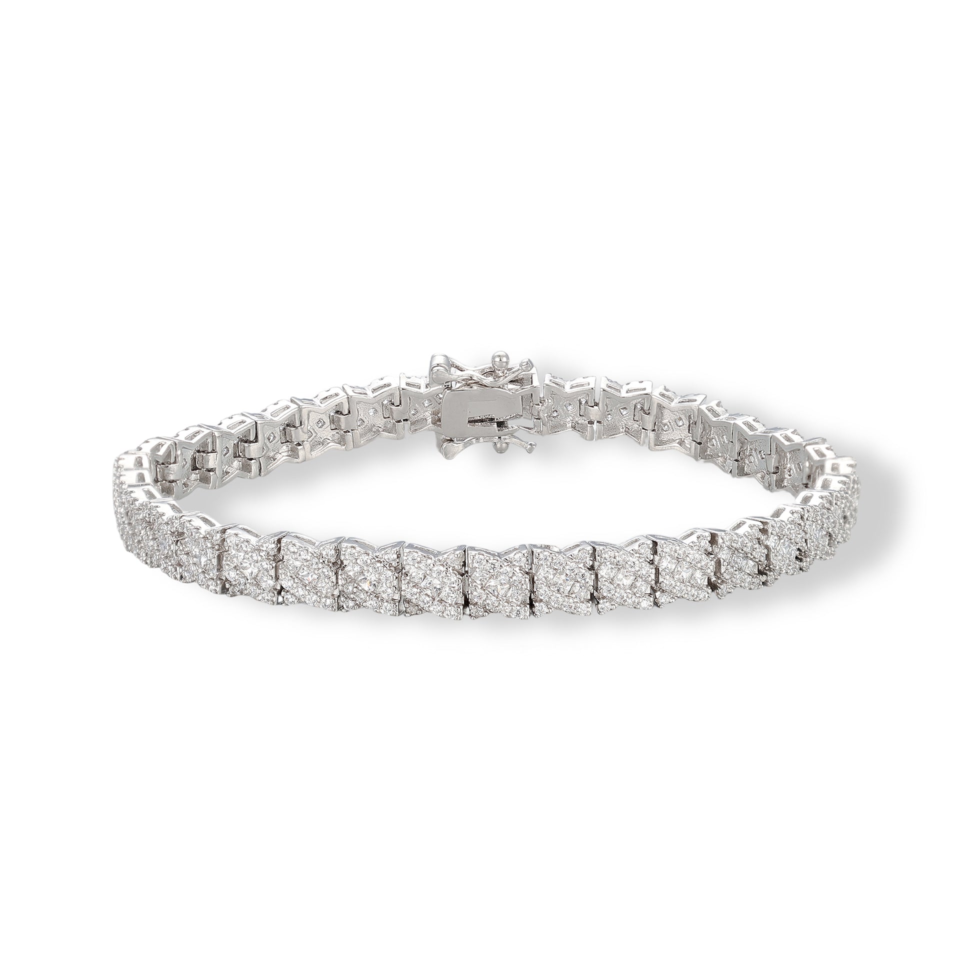 Bernhilde White Quilted Tennis Bracelet