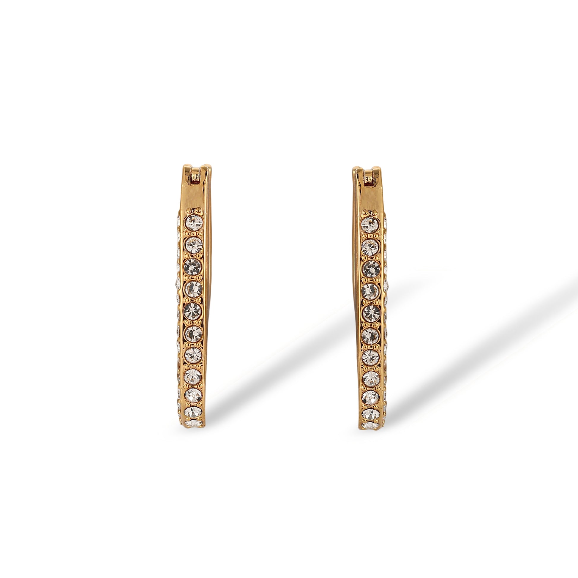 Berrada 14K Gold Pavé U Shape Earrings