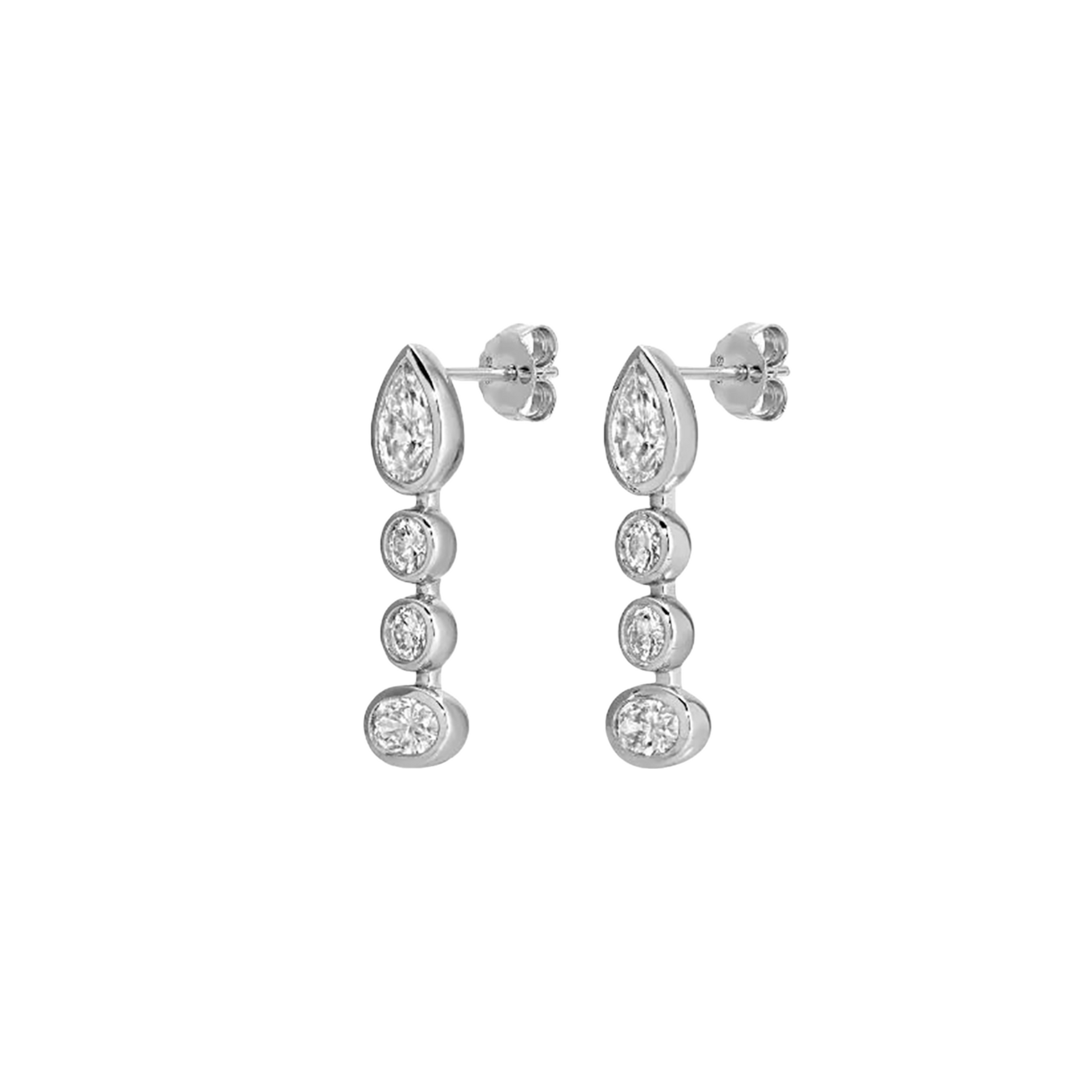 Bertrada 18K Gold Mixed Shape Drop Earrings