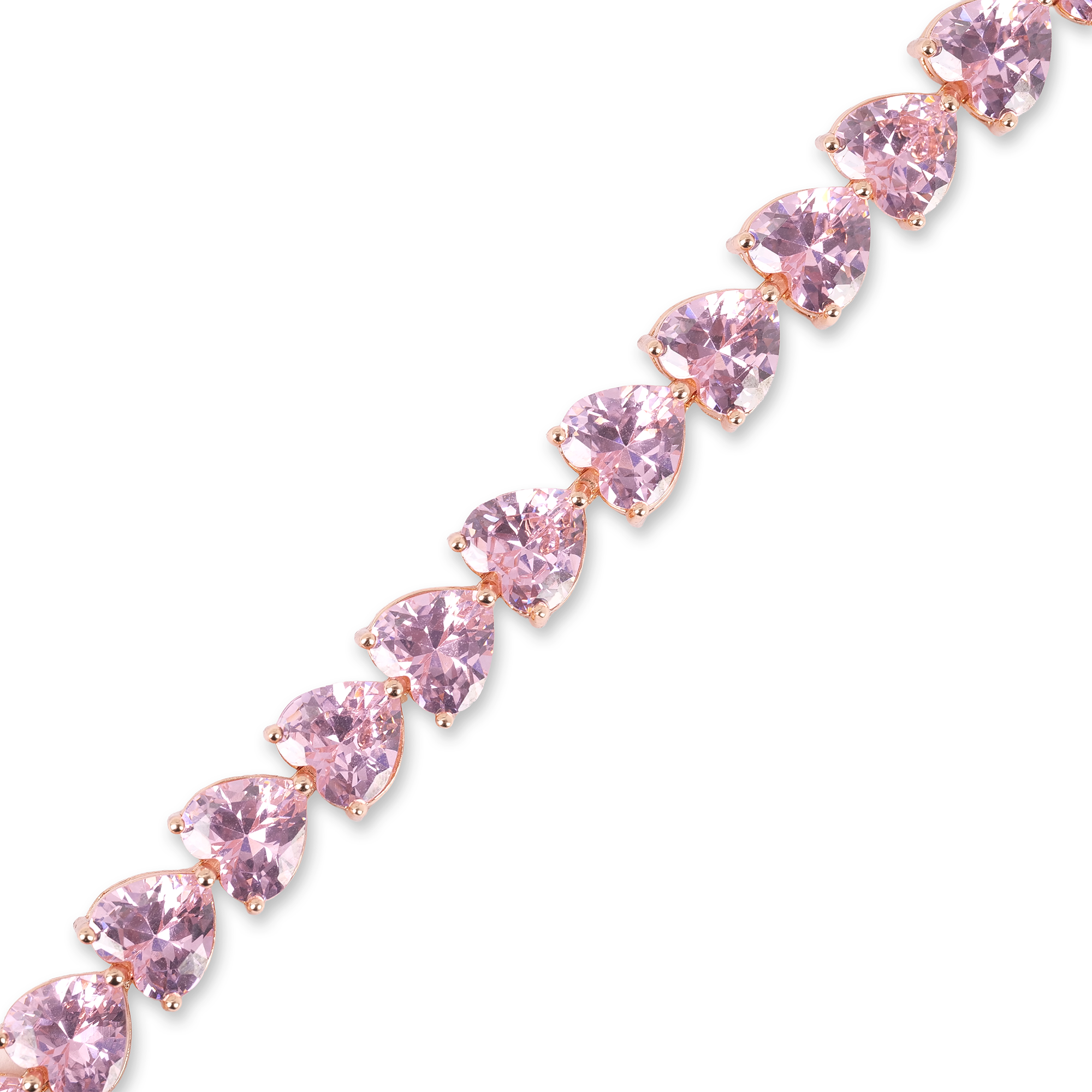 Birgit Pink Heart Tennis Bracelet