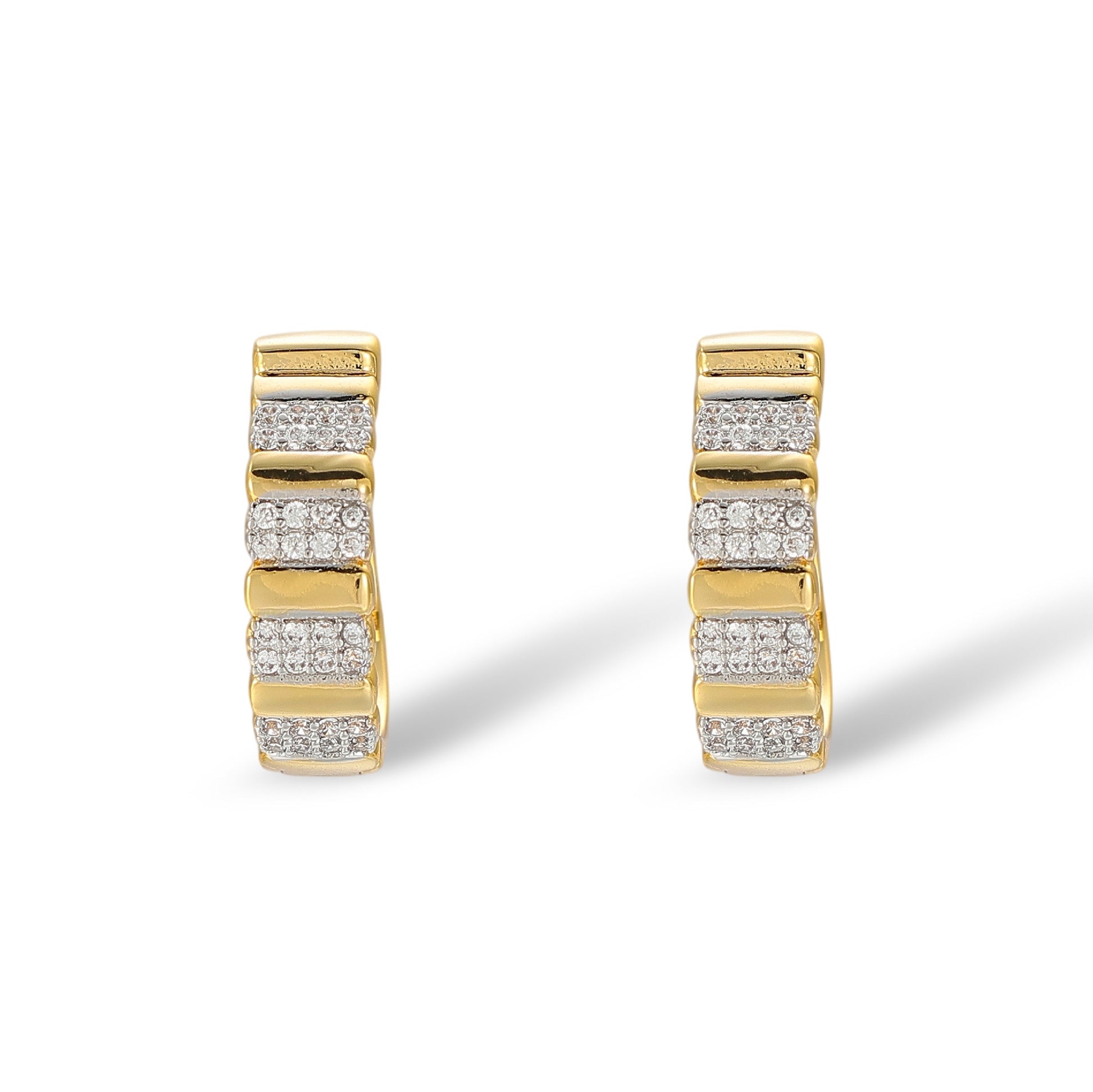 Branka 18K Gold Striped Huggie Earrings