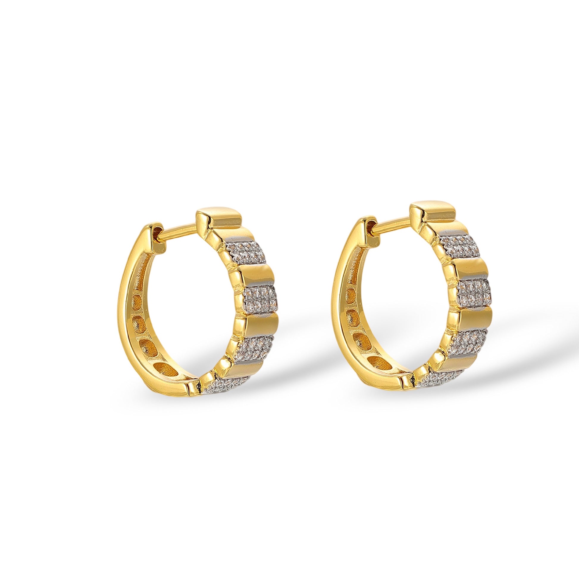 Branka 18K Gold Striped Huggie Earrings