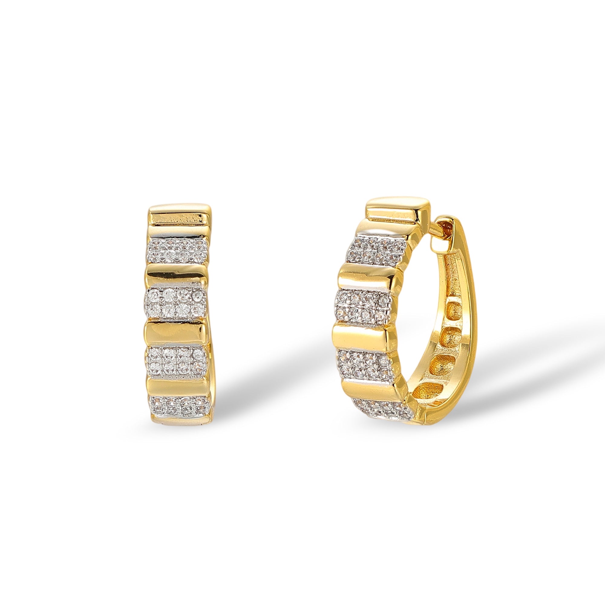 Branka 18K Gold Striped Huggie Earrings