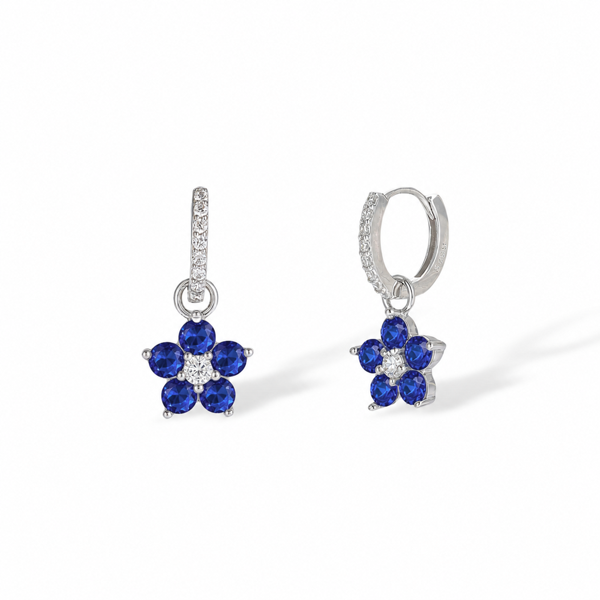 Bravoure White Floral Huggie Earrings