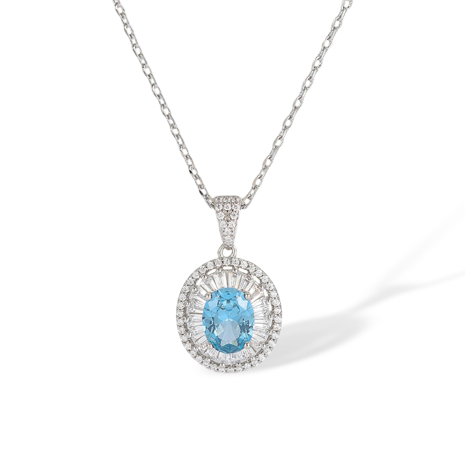 Bridie Blue Oval Necklace