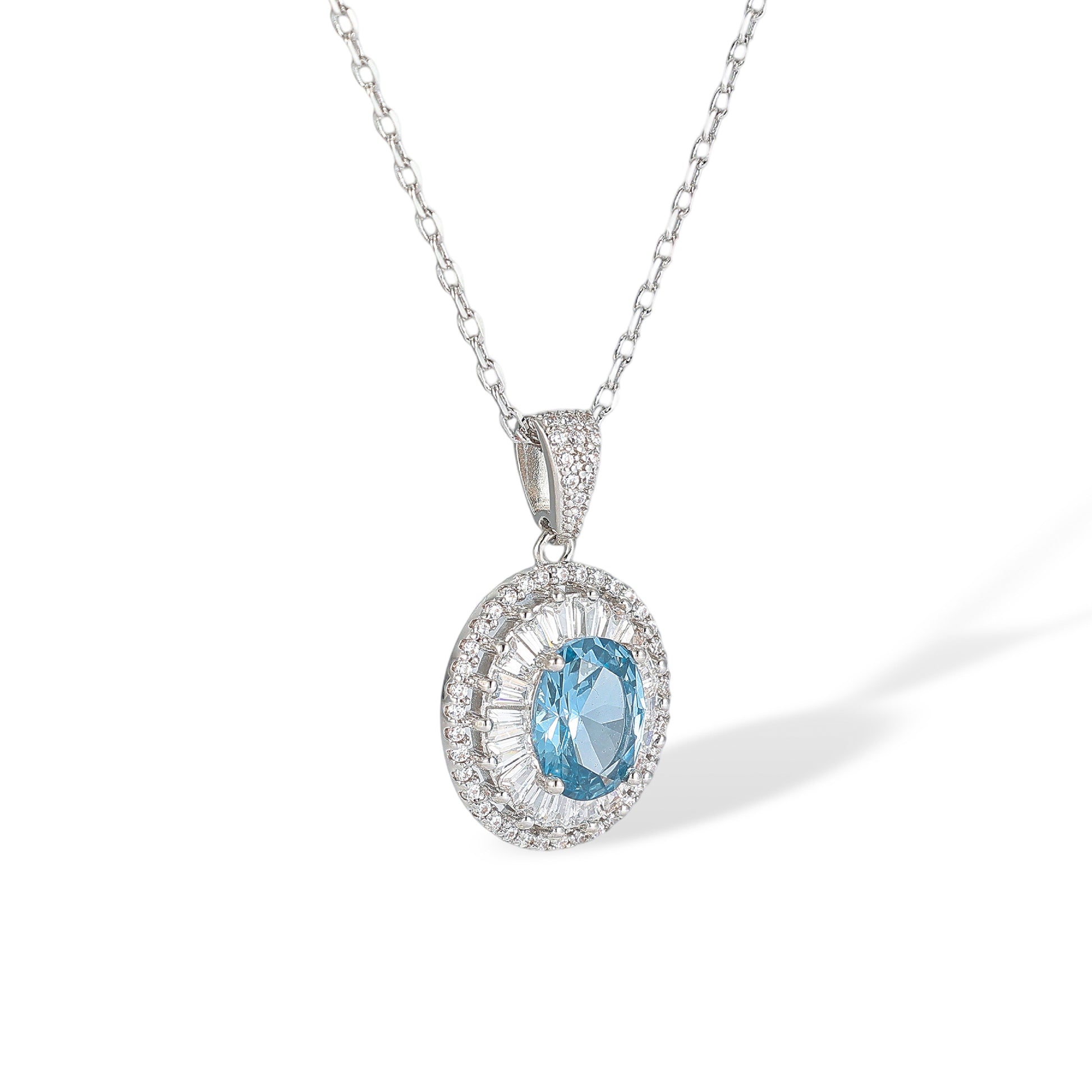 Bridie Blue Oval Necklace