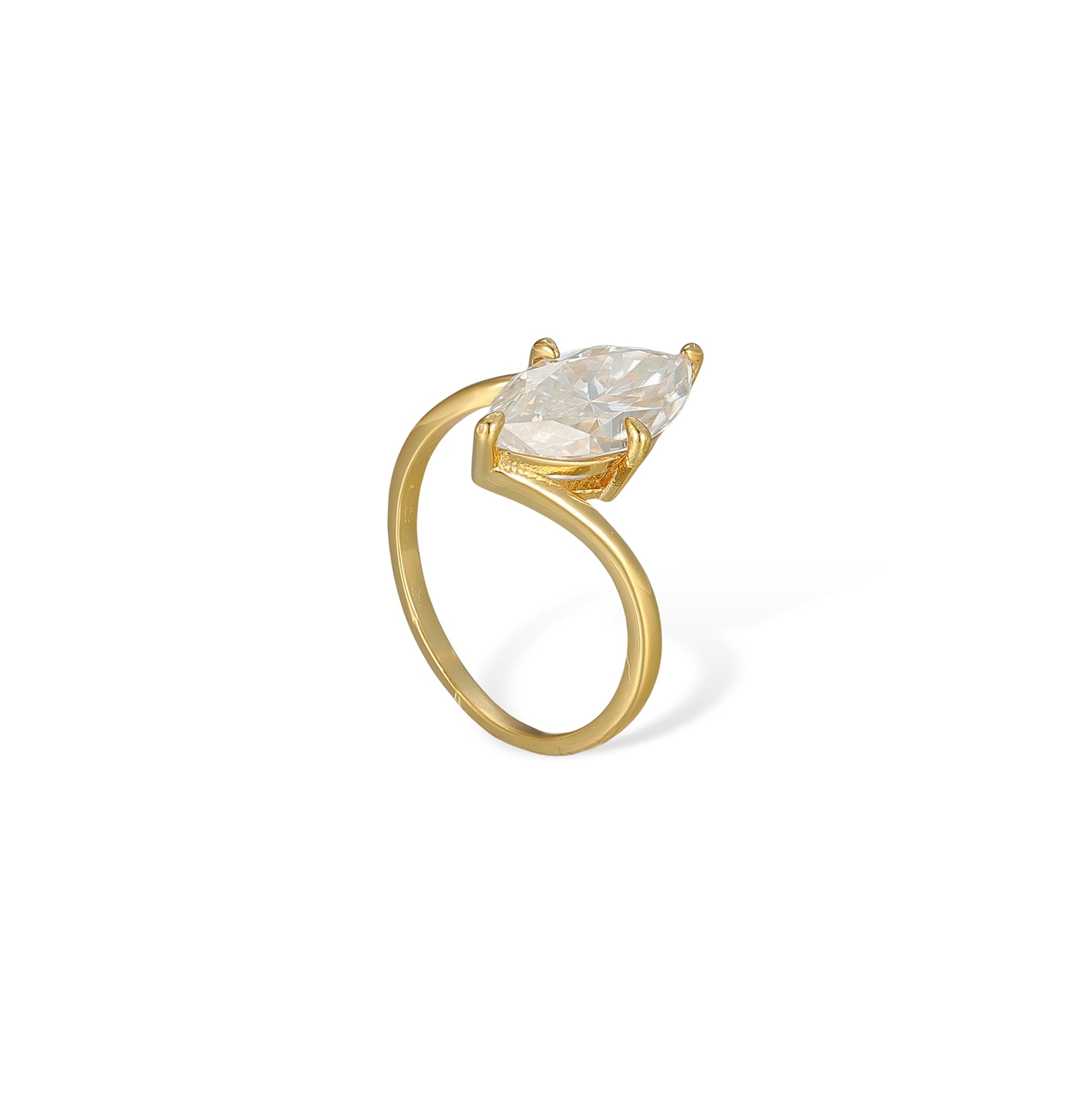 Brunlina 14K Gold Marquise Moissanite Ring Set